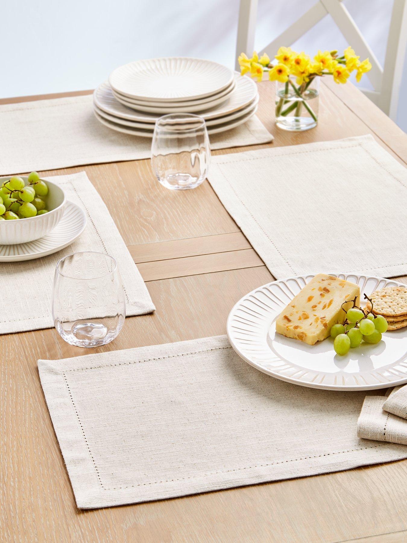 undefined Set of 4 Stone Linen Placemats