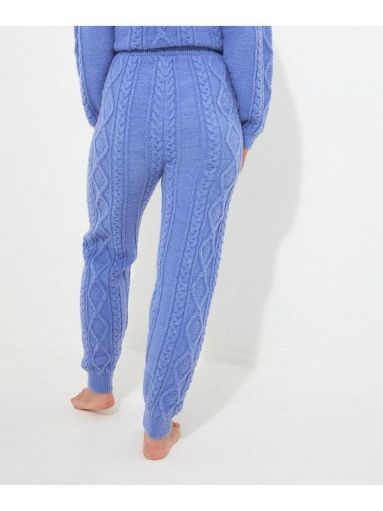 stillFront image of joe-browns-sloe-joes-cable-knit-trousers-blue