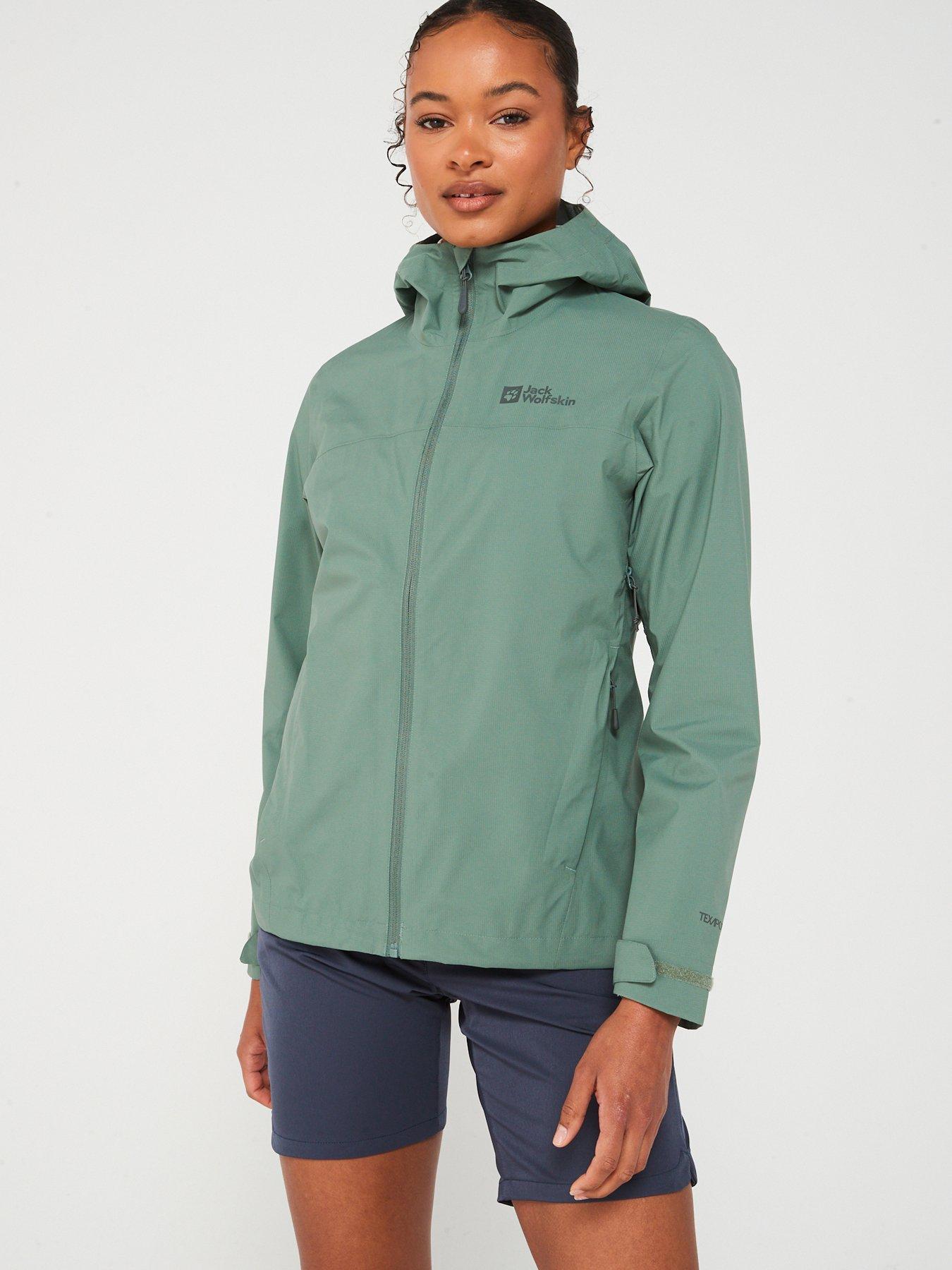 Womens green waterproof jacket sales