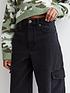  image of new-look-915-girls-black-high-waist-ronnie-cargo-jeans