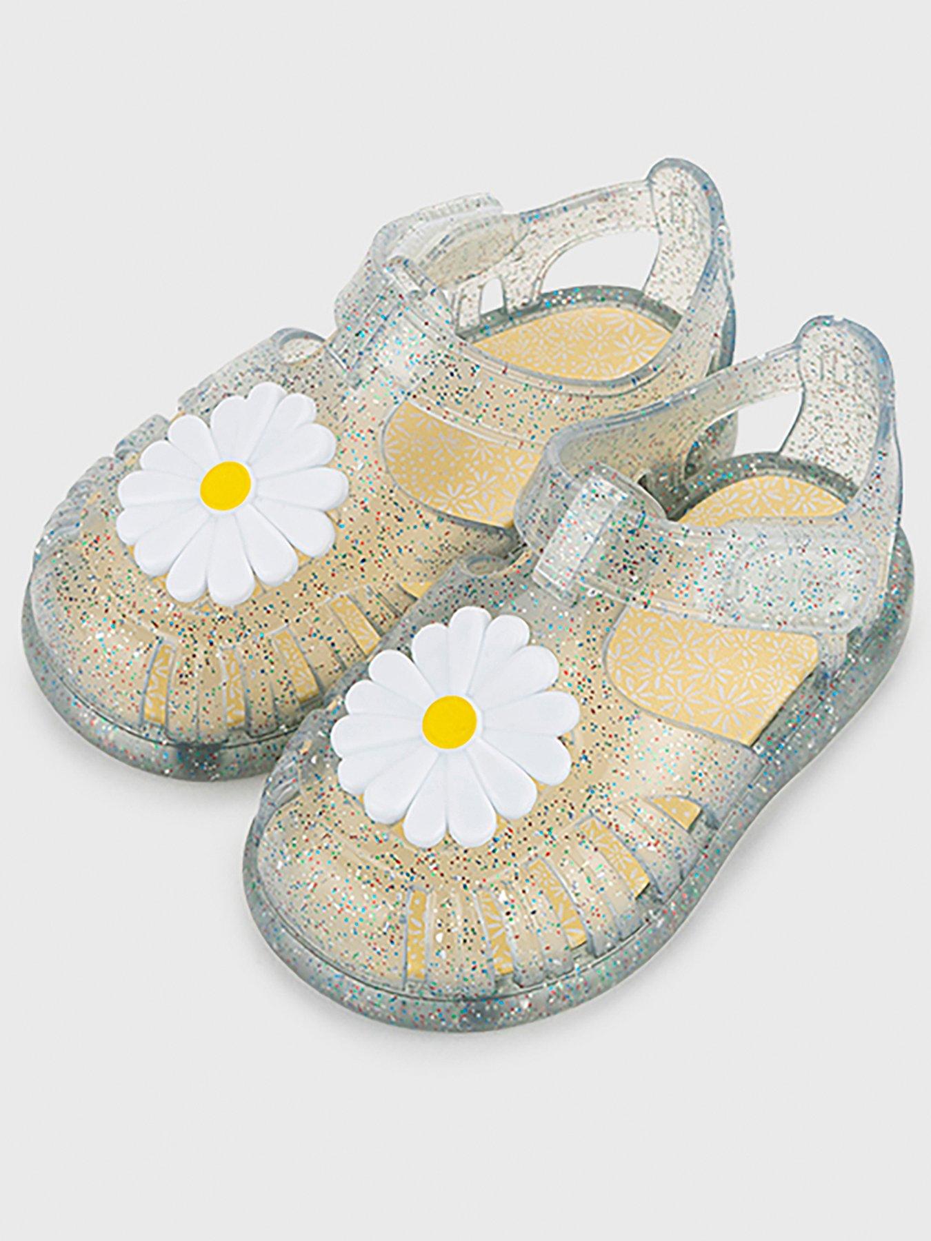 undefined Tobby Gloss Glitter Flower Jelly Sandal - White