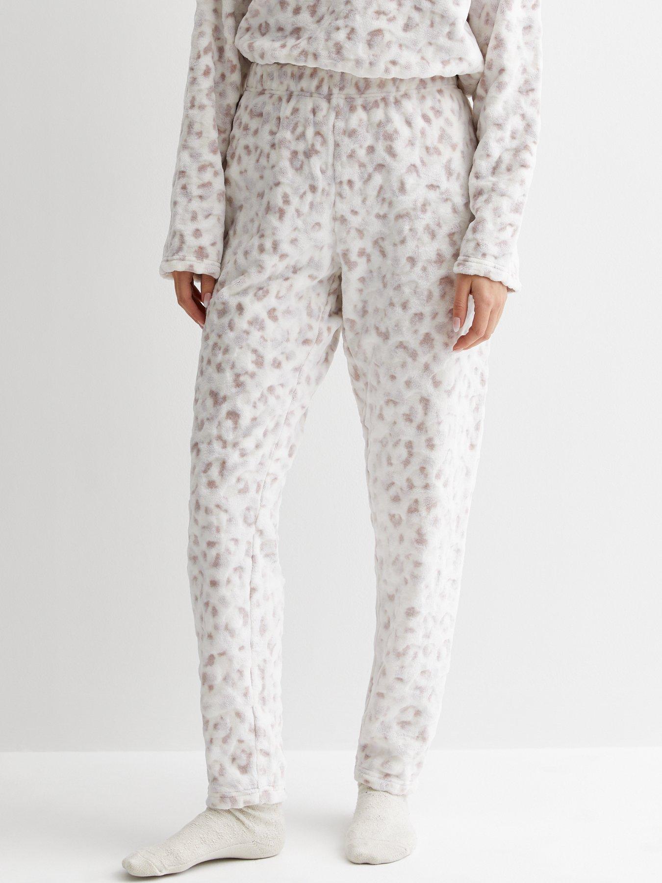 New Look Animal Print Pyjama Hoodie White littlewoods