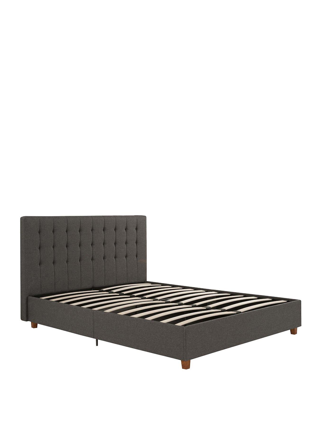  image of dorel-home-emily-double-linen-upholstered-bed