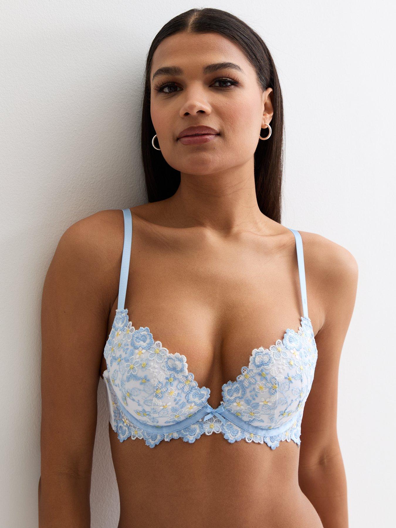 Sofia Lace Embroidered Side Support Bra, Pour Moi, Sofia Lace Embroidered Side  Support Bra, White
