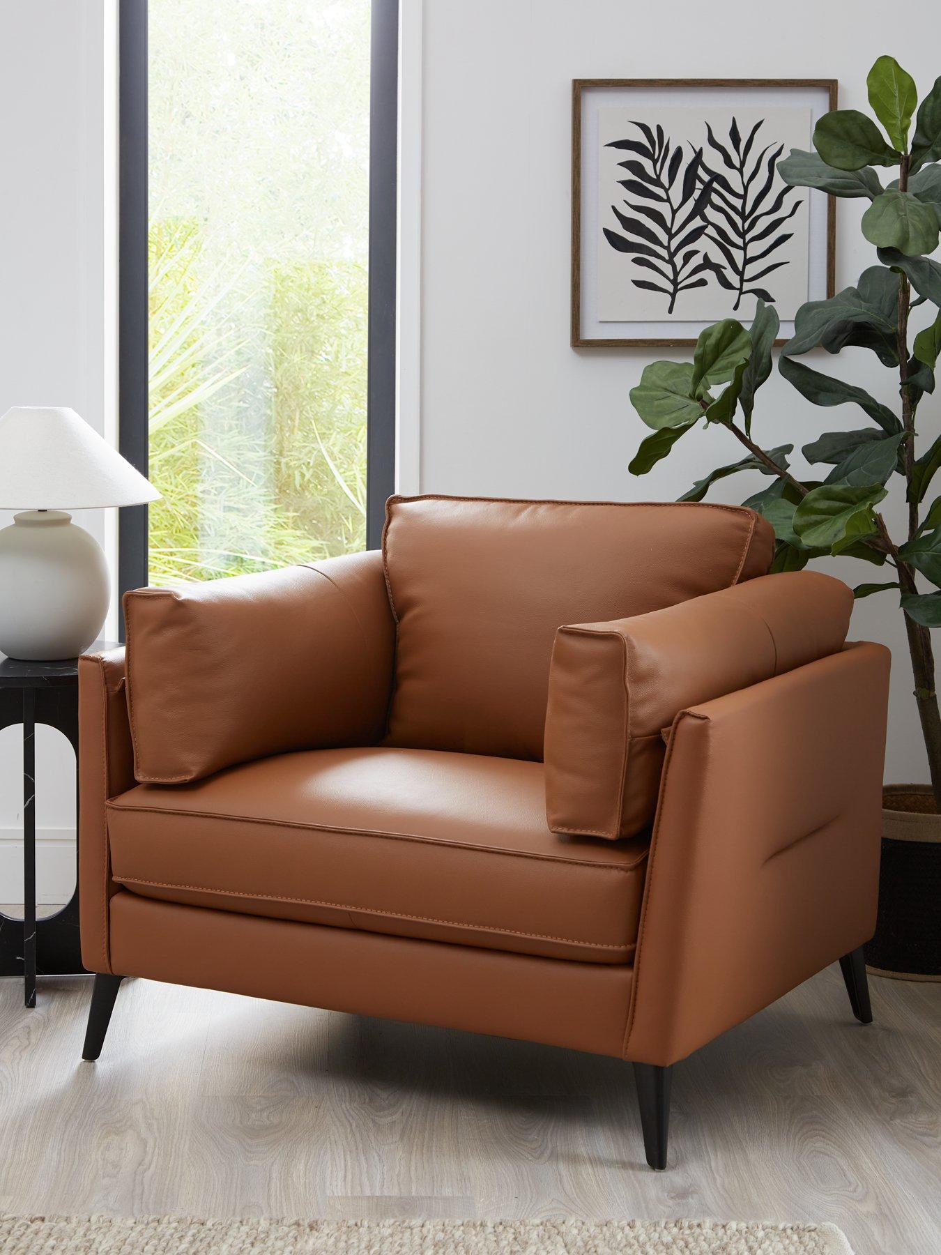 The Very Collection New Sasha Leather/Faux Leather Armchair - Tan