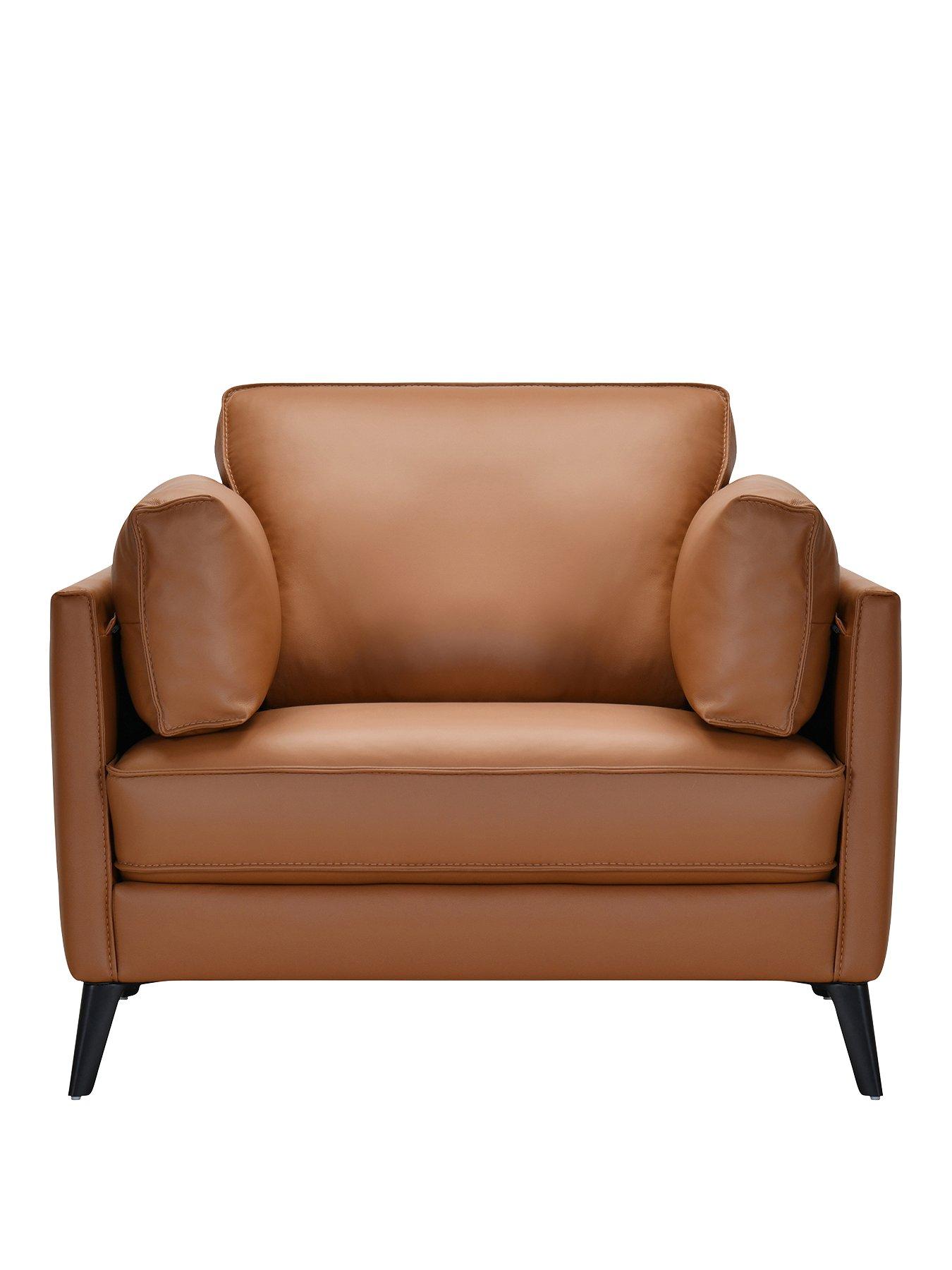 Image 2 of 6 of The Very Collection New Sasha Leather/Faux Leather&nbsp;Armchair - Tan