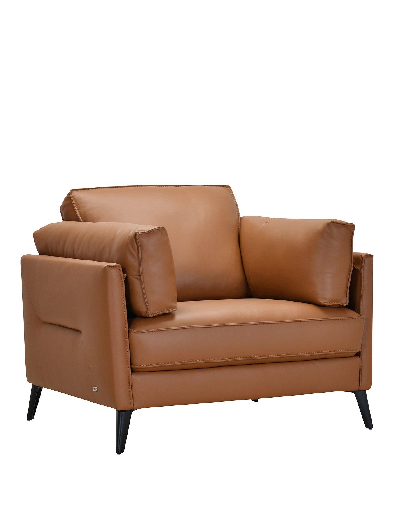 Image 3 of 6 of The Very Collection New Sasha Leather/Faux Leather&nbsp;Armchair - Tan