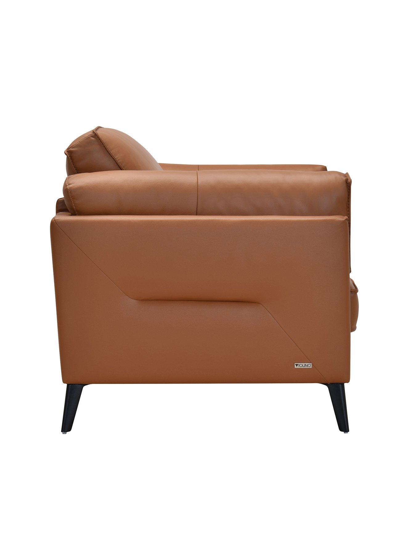 Image 4 of 6 of The Very Collection New Sasha Leather/Faux Leather&nbsp;Armchair - Tan
