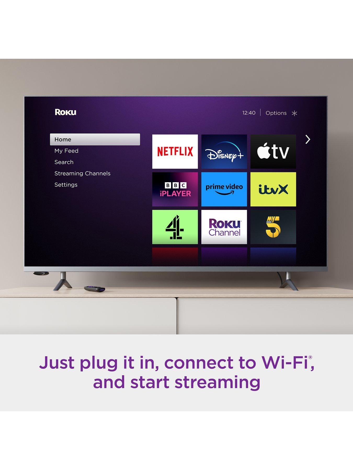  image of roku-express-2023-hd-streaming-device-with-high-speed-hdmi-cable-and-standard-remote-no-tv-controls