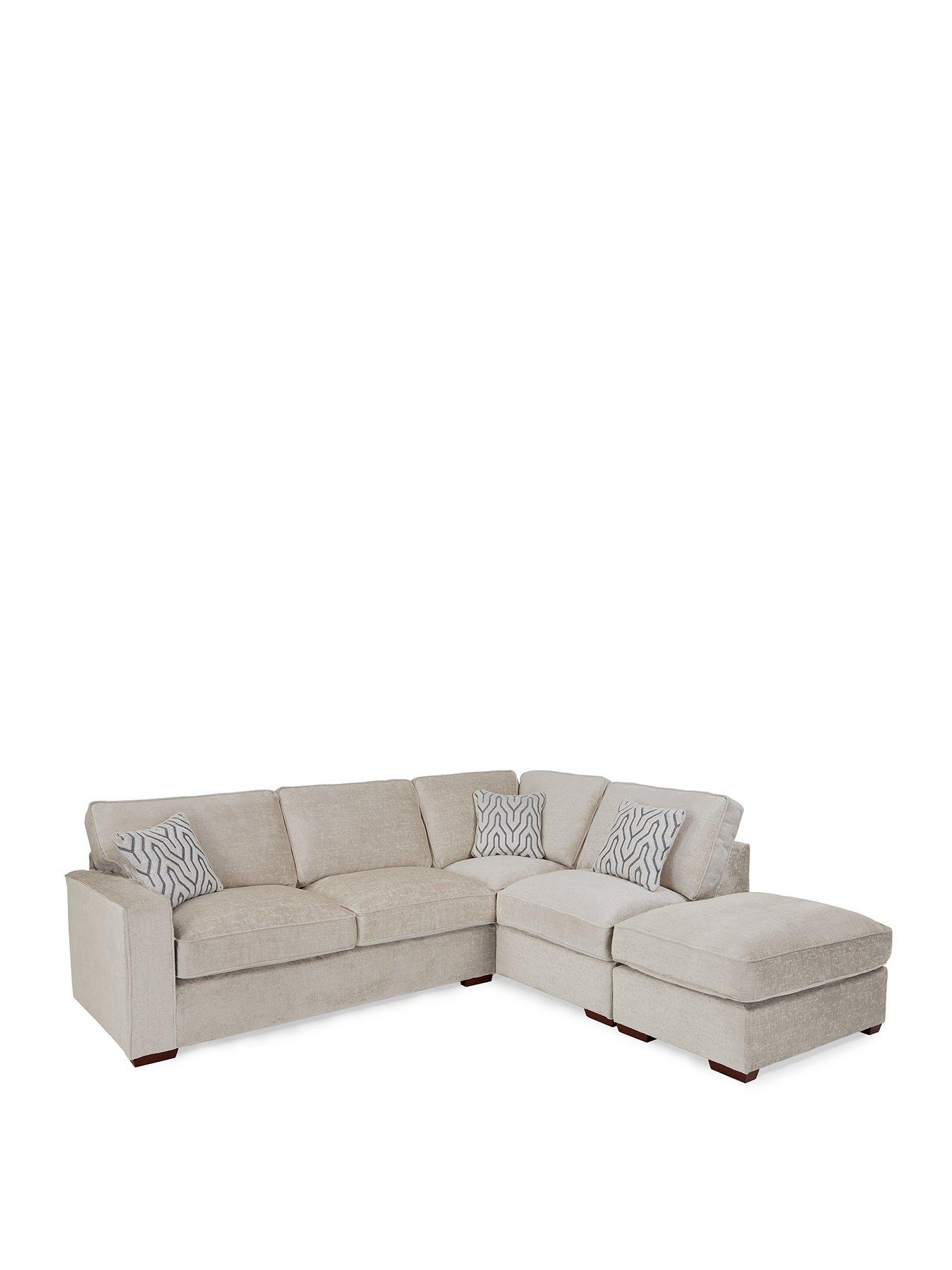 Image 3 of 7 of Very Home Elsa Left Hand Scatter Back Corner Chaise With Footstool&nbsp;- Made to Order in the UK