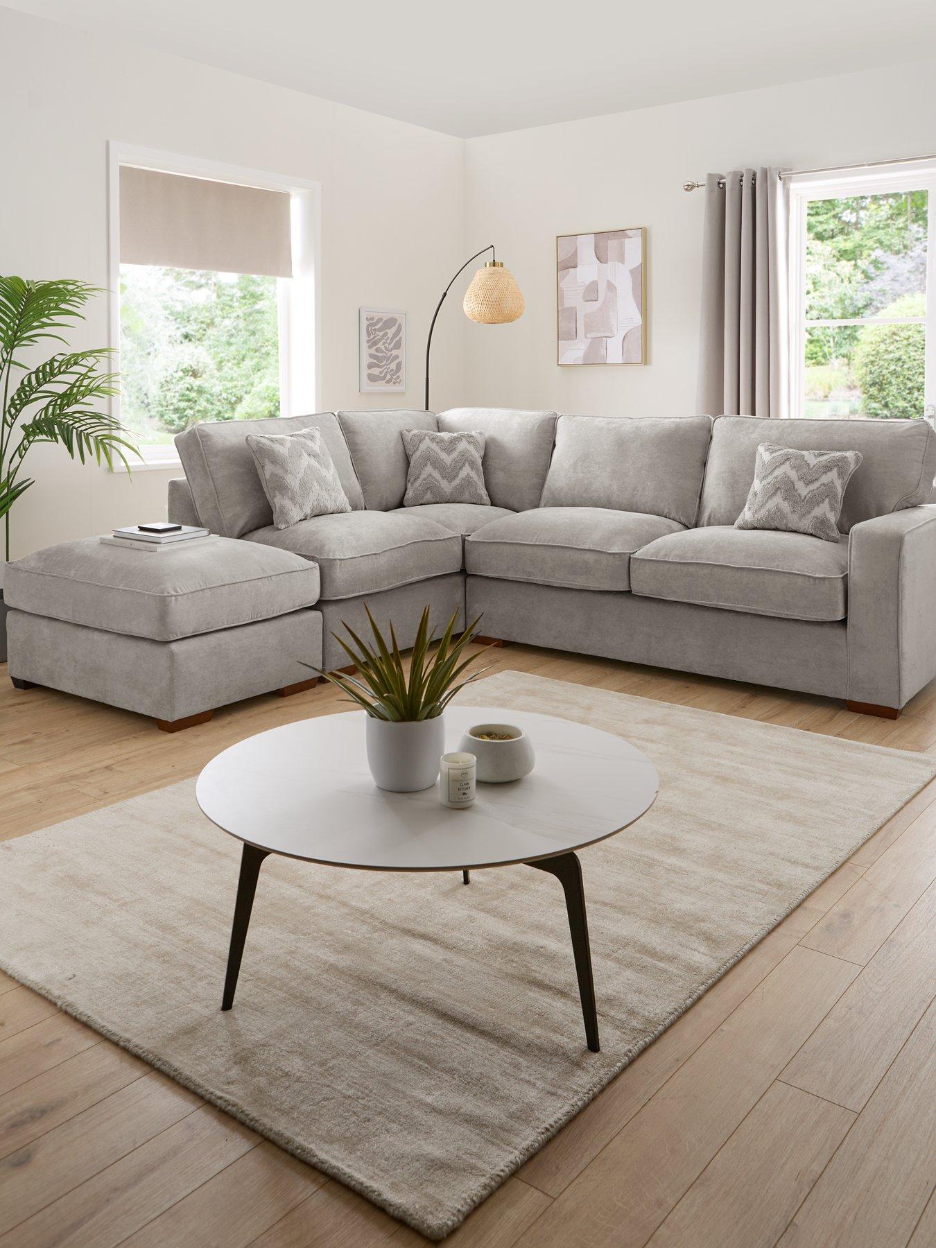 The Very Collection Jenna Left Hand Fabric Corner Chaise with Footstool - Made to Order in the UK - FSC® Certified