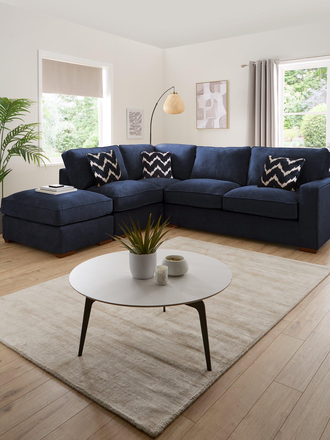 The Very Collection Jenna Left Hand Fabric Corner Chaise with Footstool - Made to Order in the UK - FSC® Certified