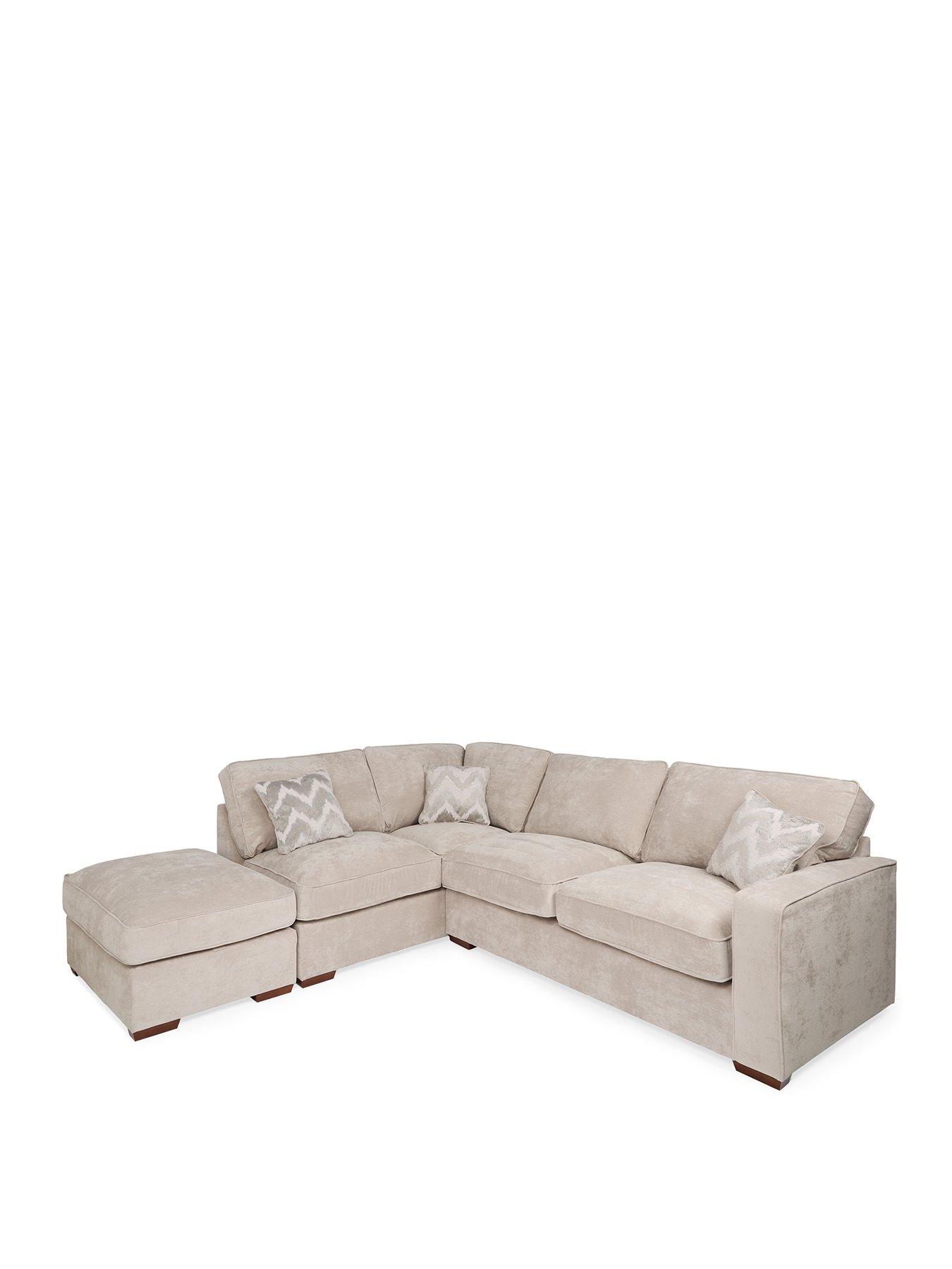 Image 2 of 7 of Very Home Jenna Left Hand Fabric Corner Chaise with Footstool&nbsp;- Made to Order in the UK