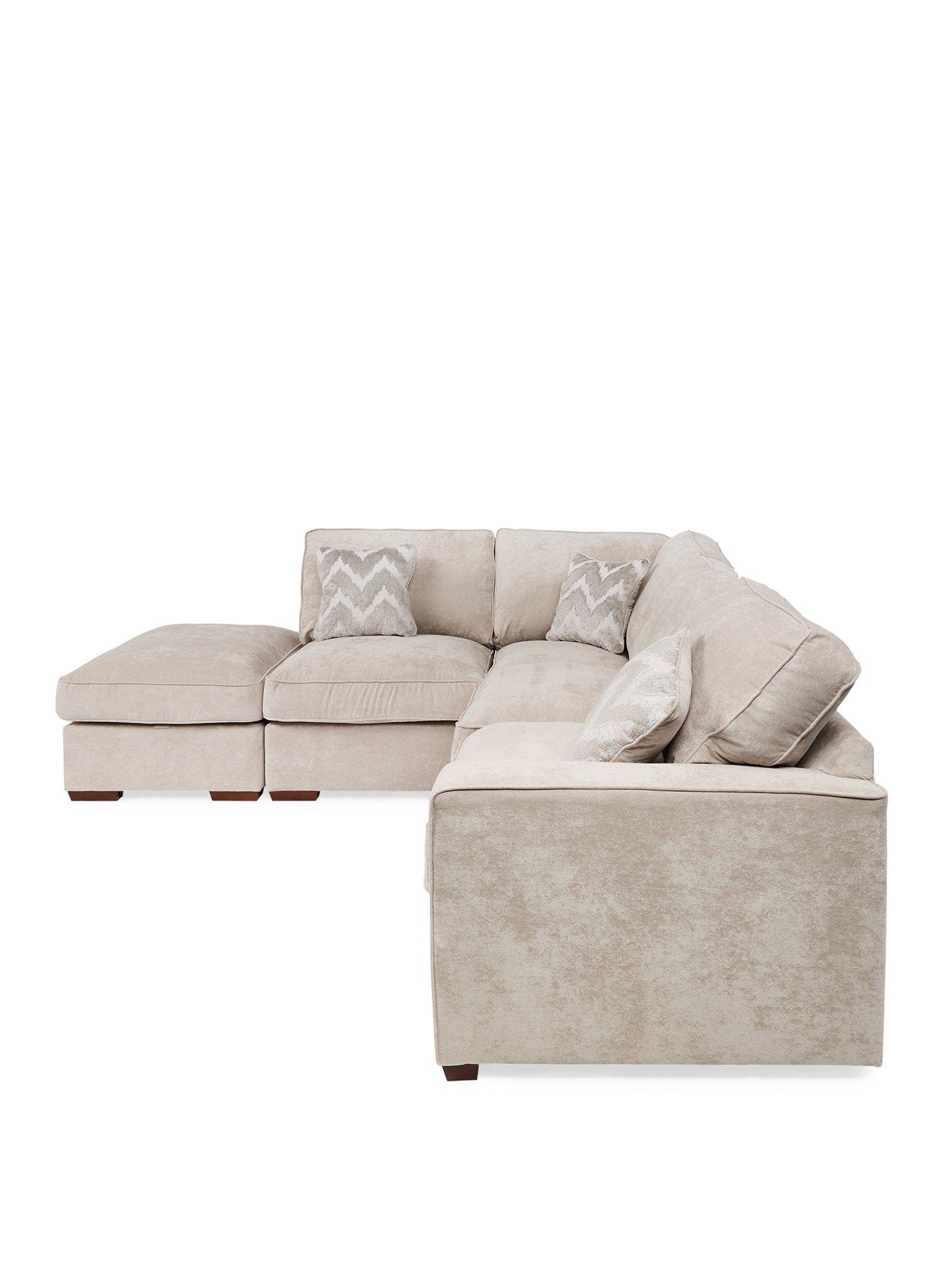 Image 3 of 7 of Very Home Jenna Left Hand Fabric Corner Chaise with Footstool&nbsp;- Made to Order in the UK