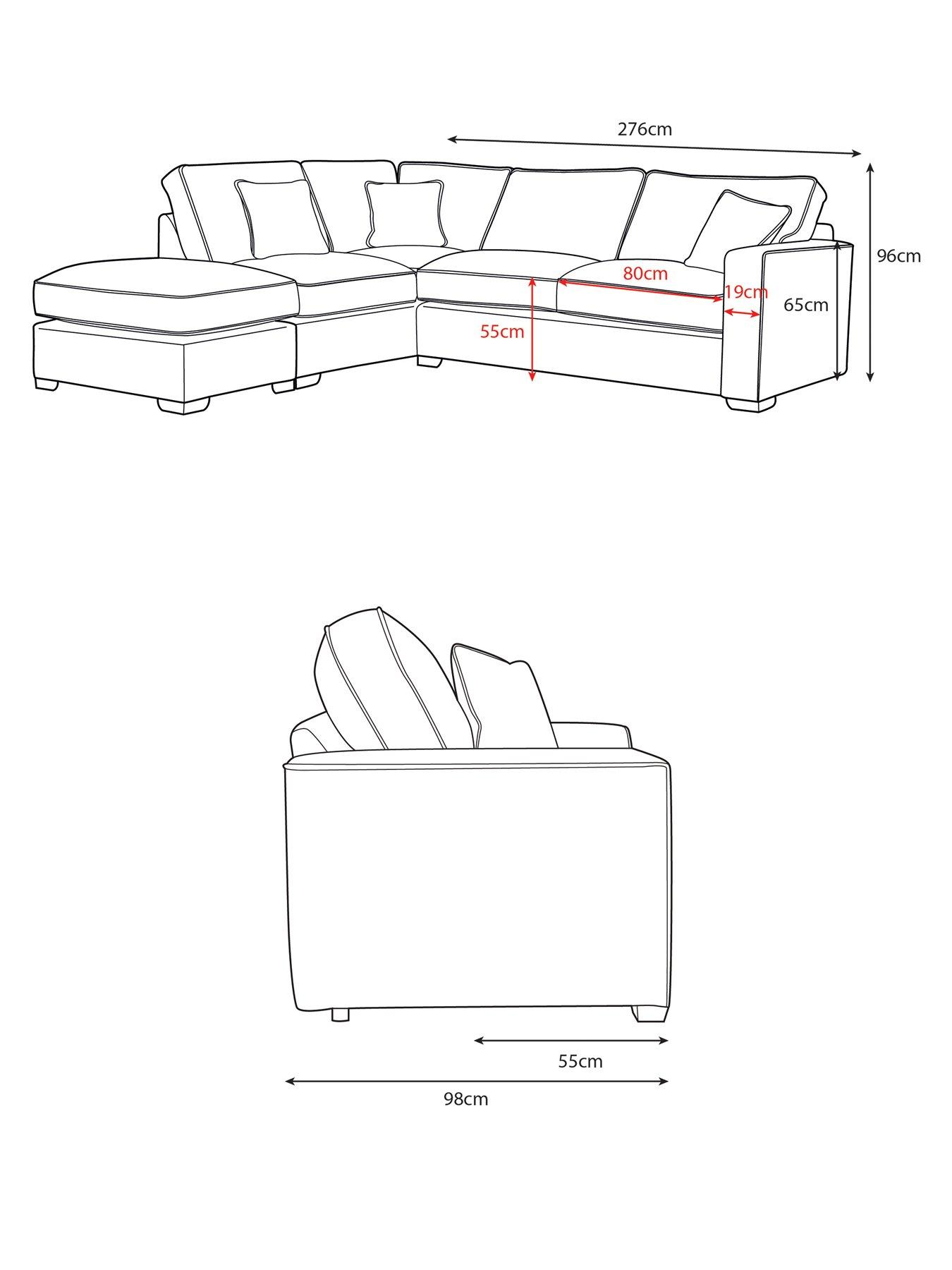 Image 7 of 7 of Very Home Jenna Left Hand Fabric Corner Chaise with Footstool&nbsp;- Made to Order in the UK