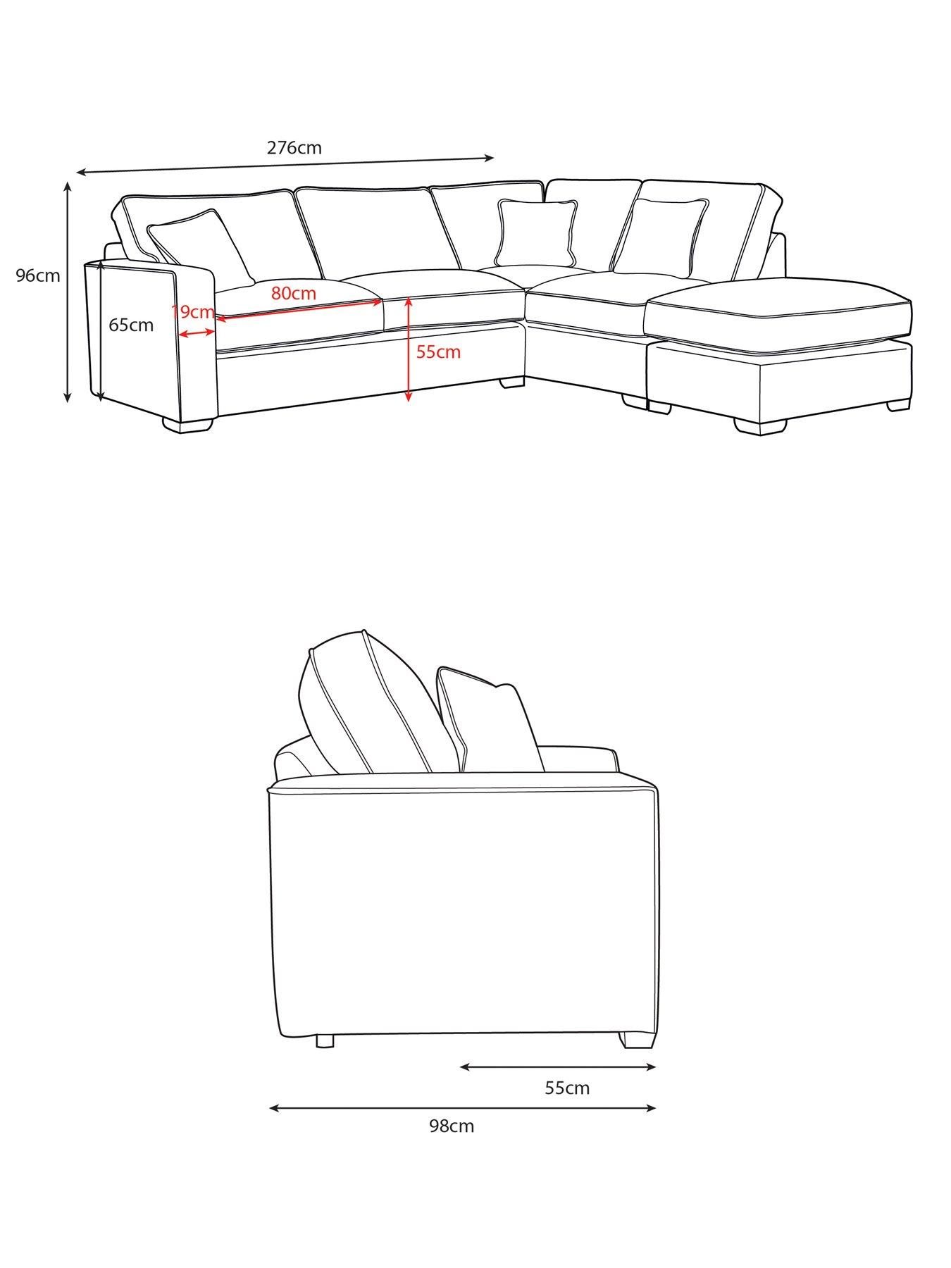 Image 7 of 7 of The Very Collection Jenna Right Hand Fabric Corner Chaise&nbsp;- Made to Order in the UK - FSC&reg; Certified