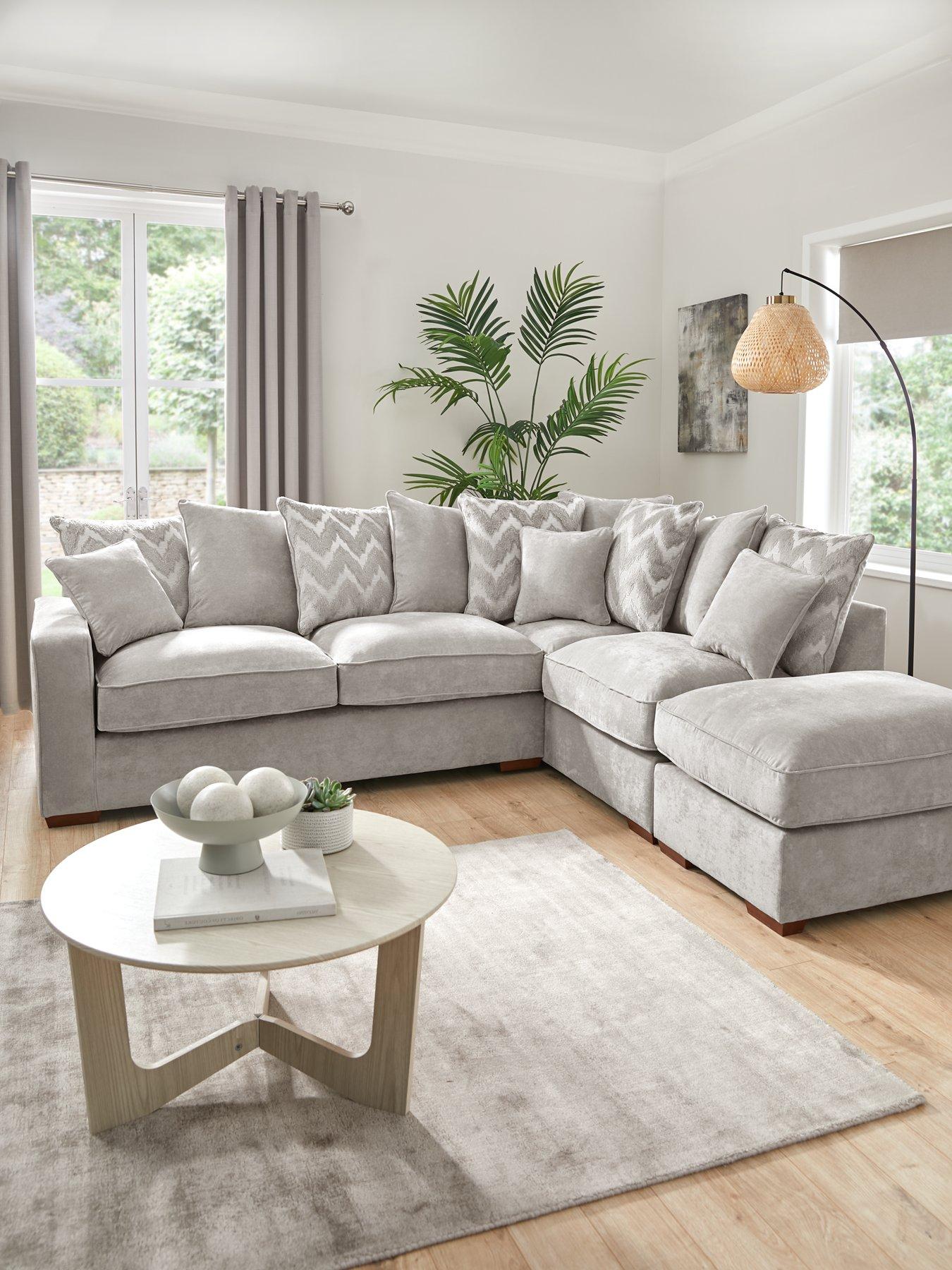 The Very Collection Jenna Right Hand Scatter Corner Chaise with Footstool - Made to Order in the UK - FSC® Certified