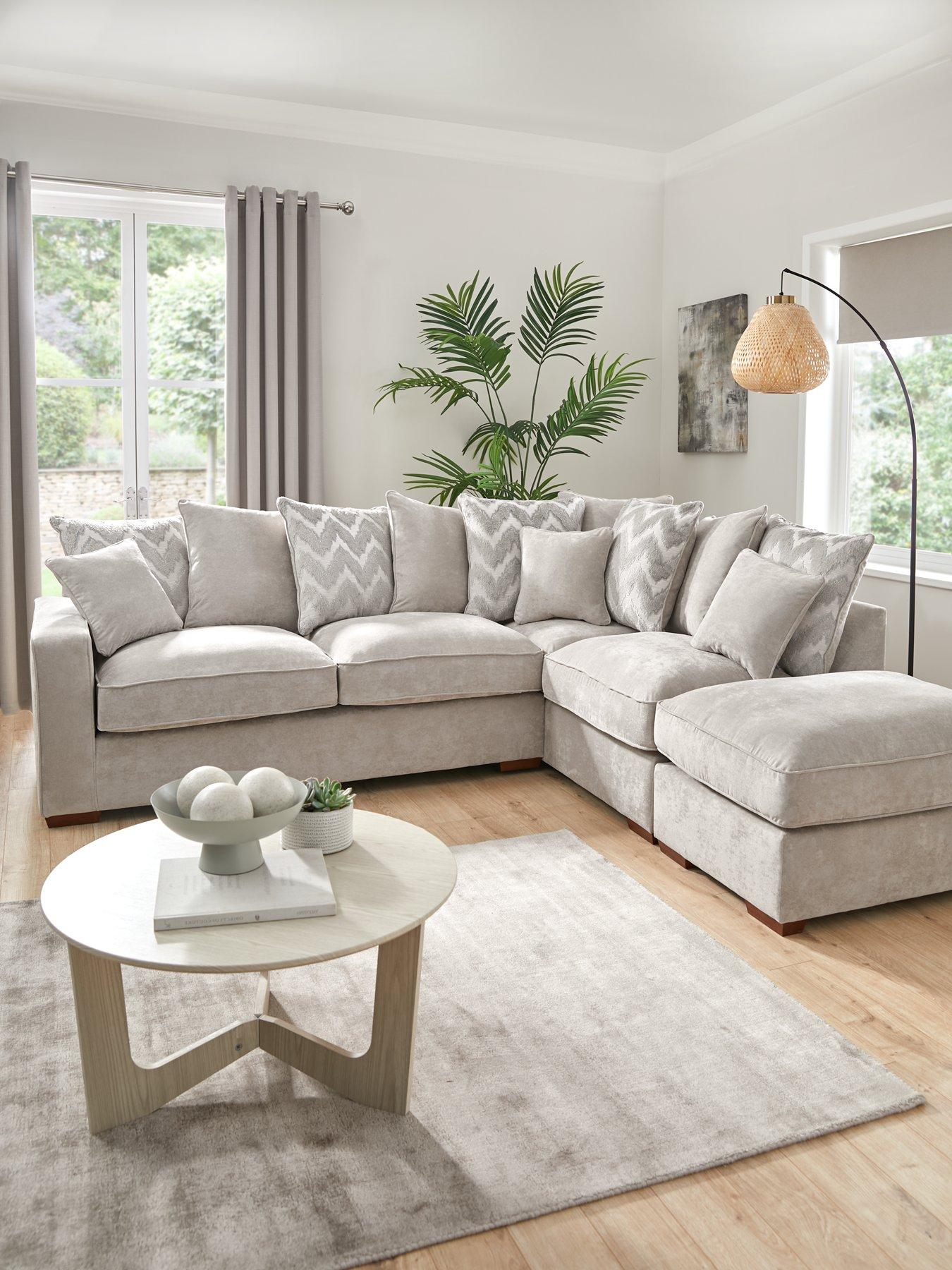 Image 1 of 6 of Very Home Jenna Right Hand Scatter Corner Chaise with Footstool&nbsp;- Made to Order in the UK