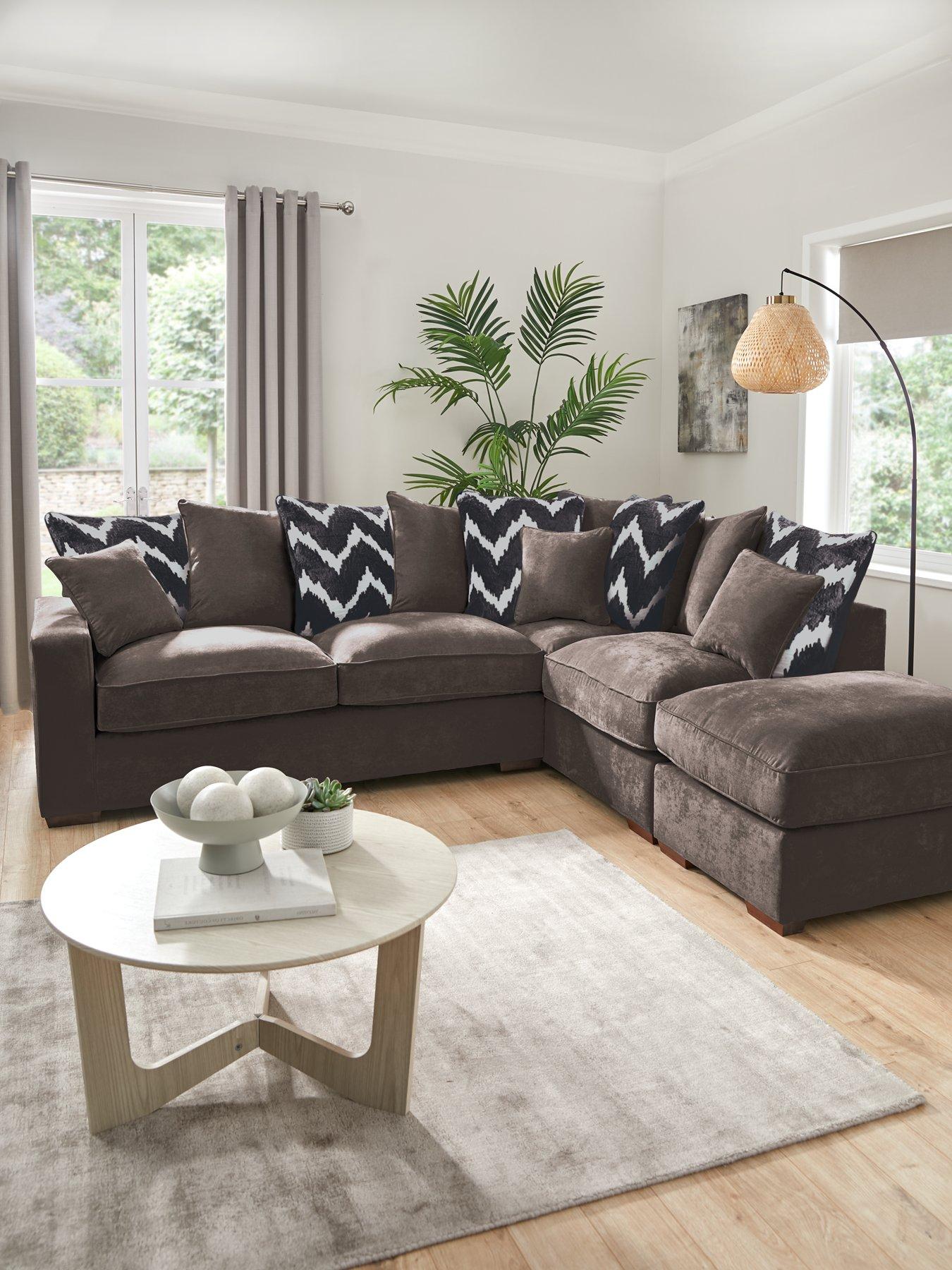The Very Collection Jenna Right Hand Scatter Corner Chaise with Footstool - Made to Order in the UK - FSC® Certified