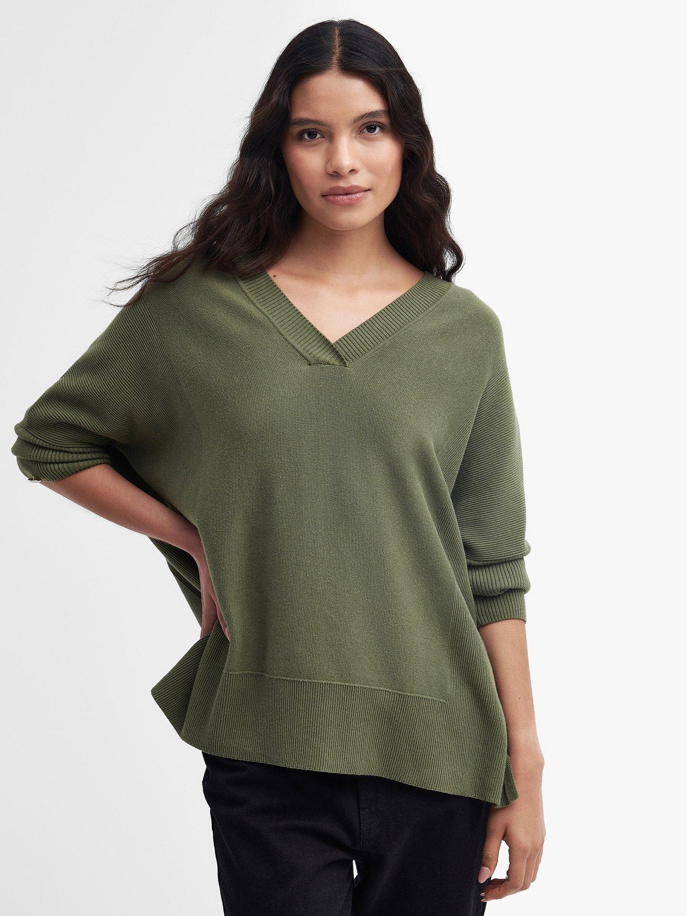 Barbour sweater shop womens olive