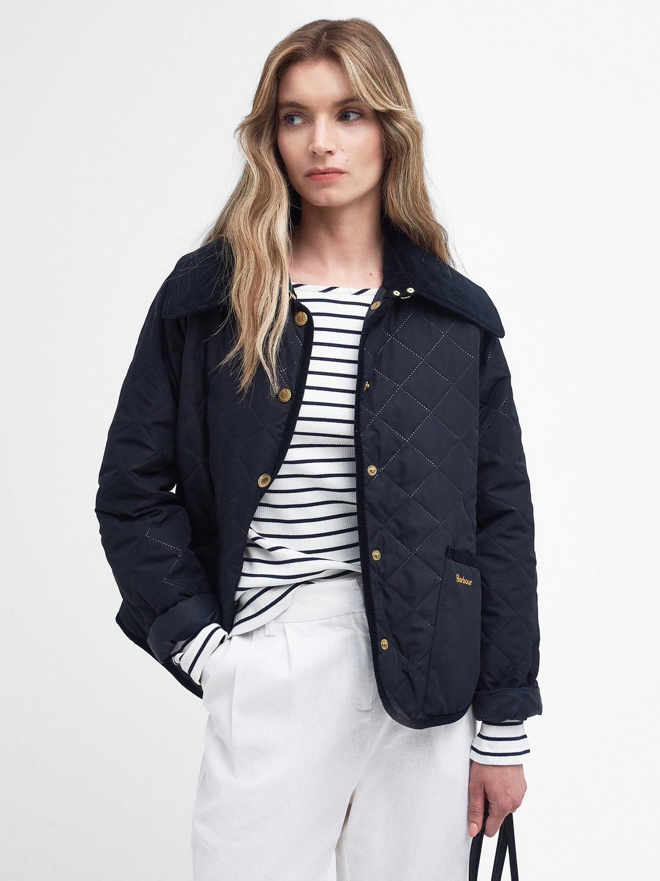 Barbour navy quilted jacket on sale ladies