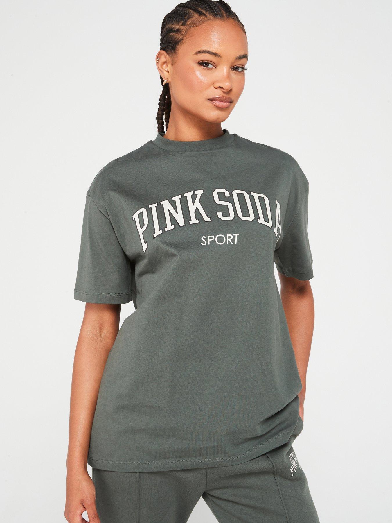 Pink Soda Women s Liberty Boyfriend Tee Green littlewoods