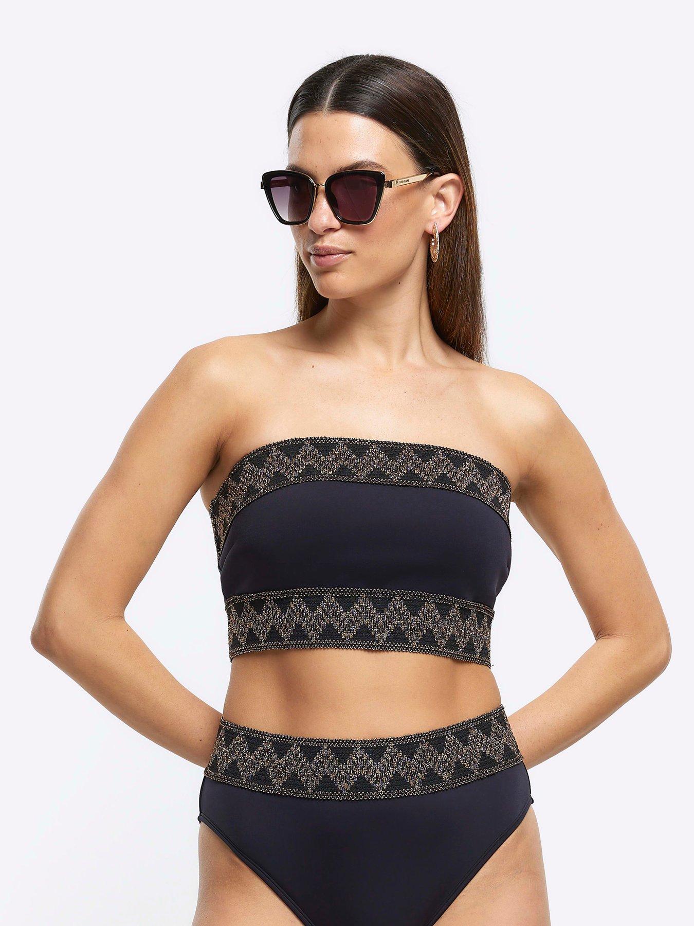 Black Stretch Boob Tube Matt Spandex Bandeau Stretch Top Club