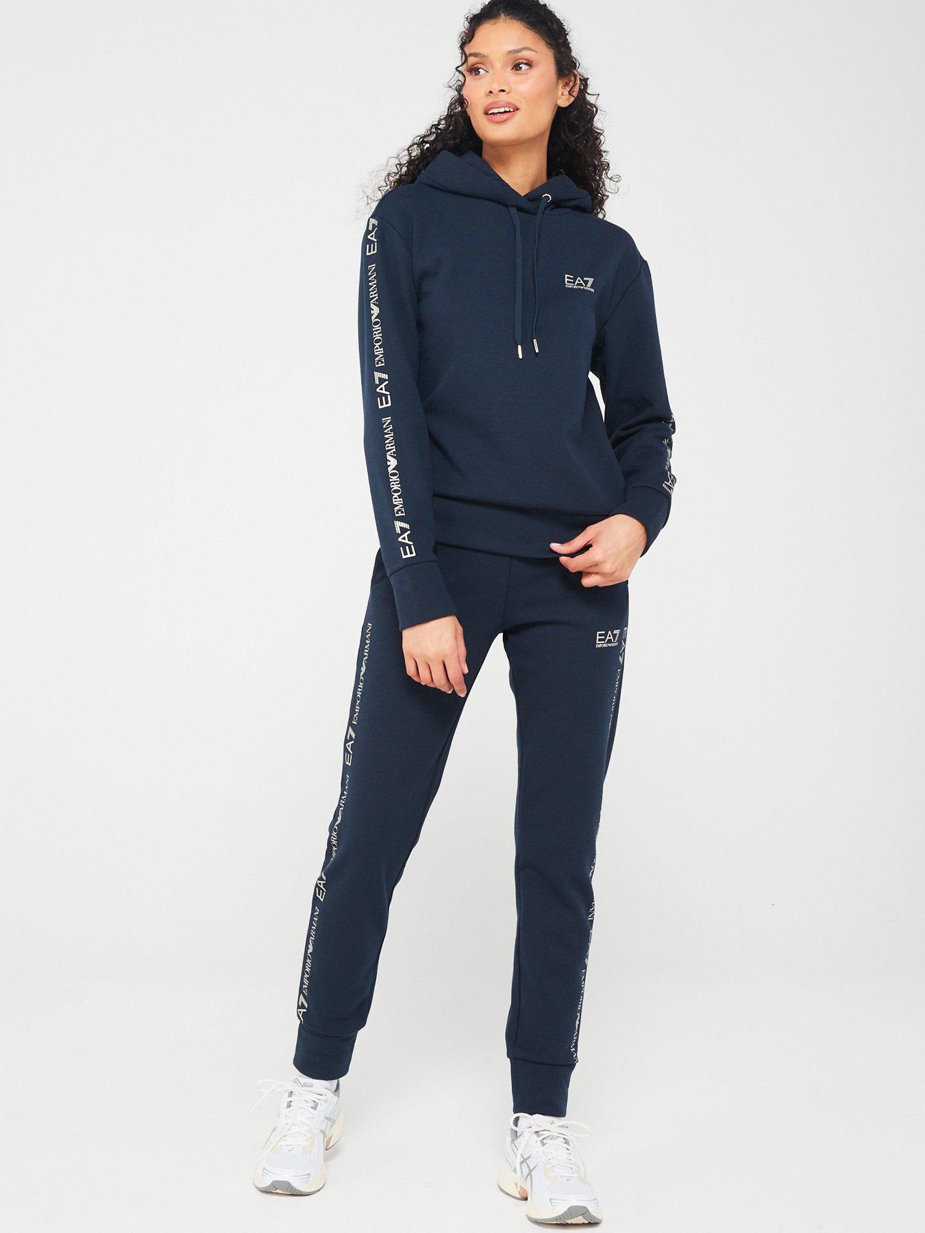 EA7 Emporio Armani Hoodie Jersey Tracksuit Navy littlewoods