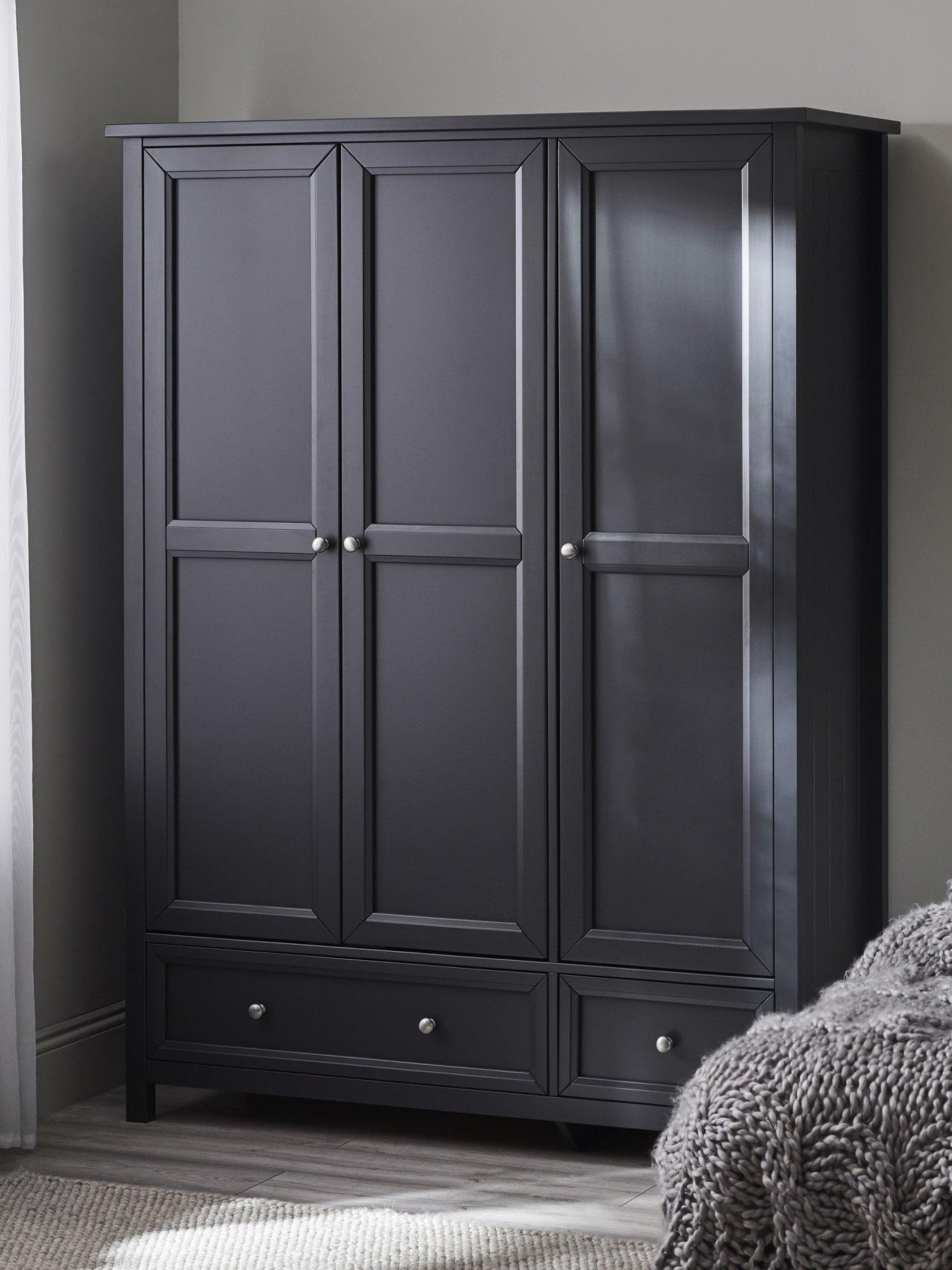 Julian Bowen Maine 3 Door Combination Wardrobe Anthracite