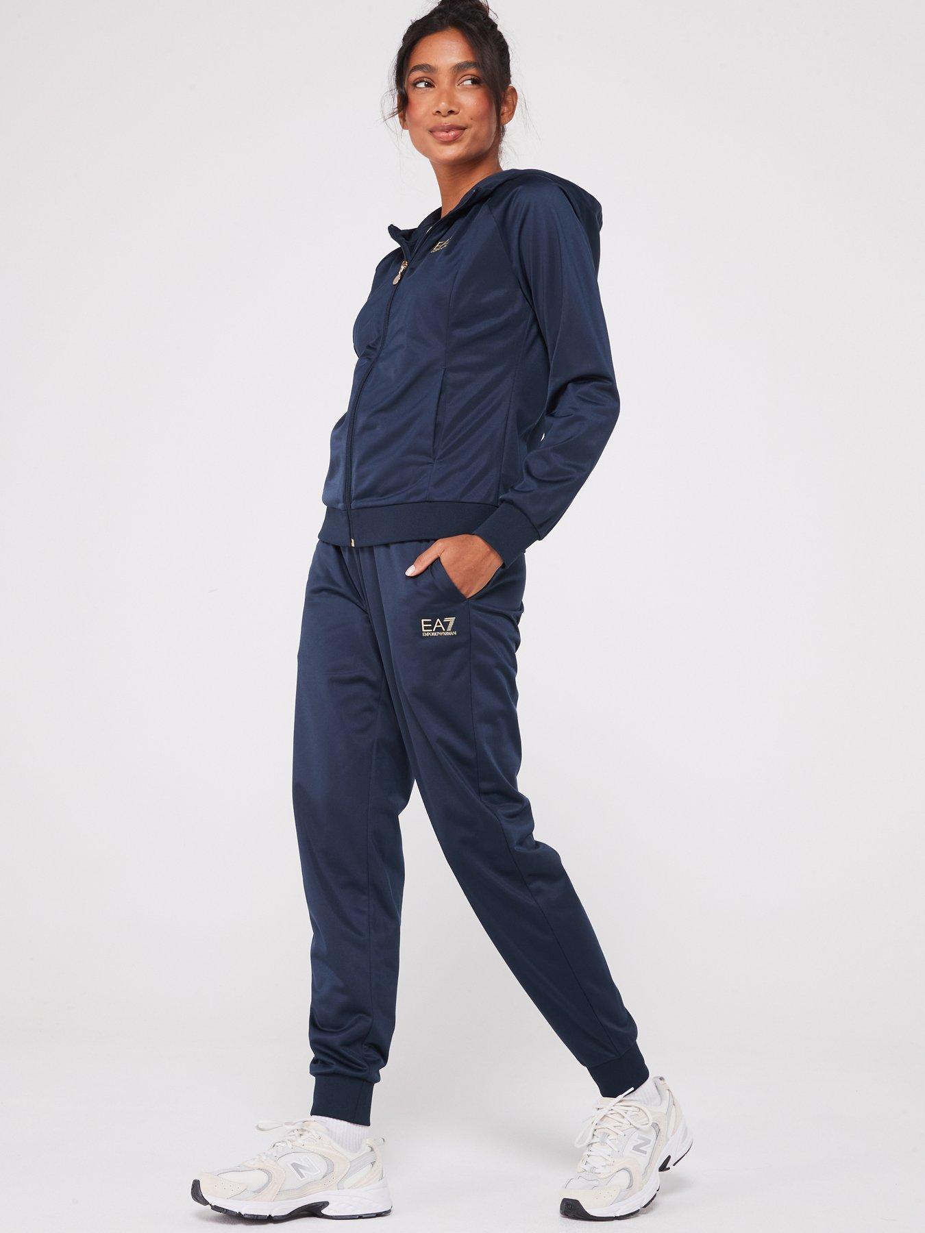 EA7 Emporio Armani Zip Through Polyester Tracksuit Navy littlewoods