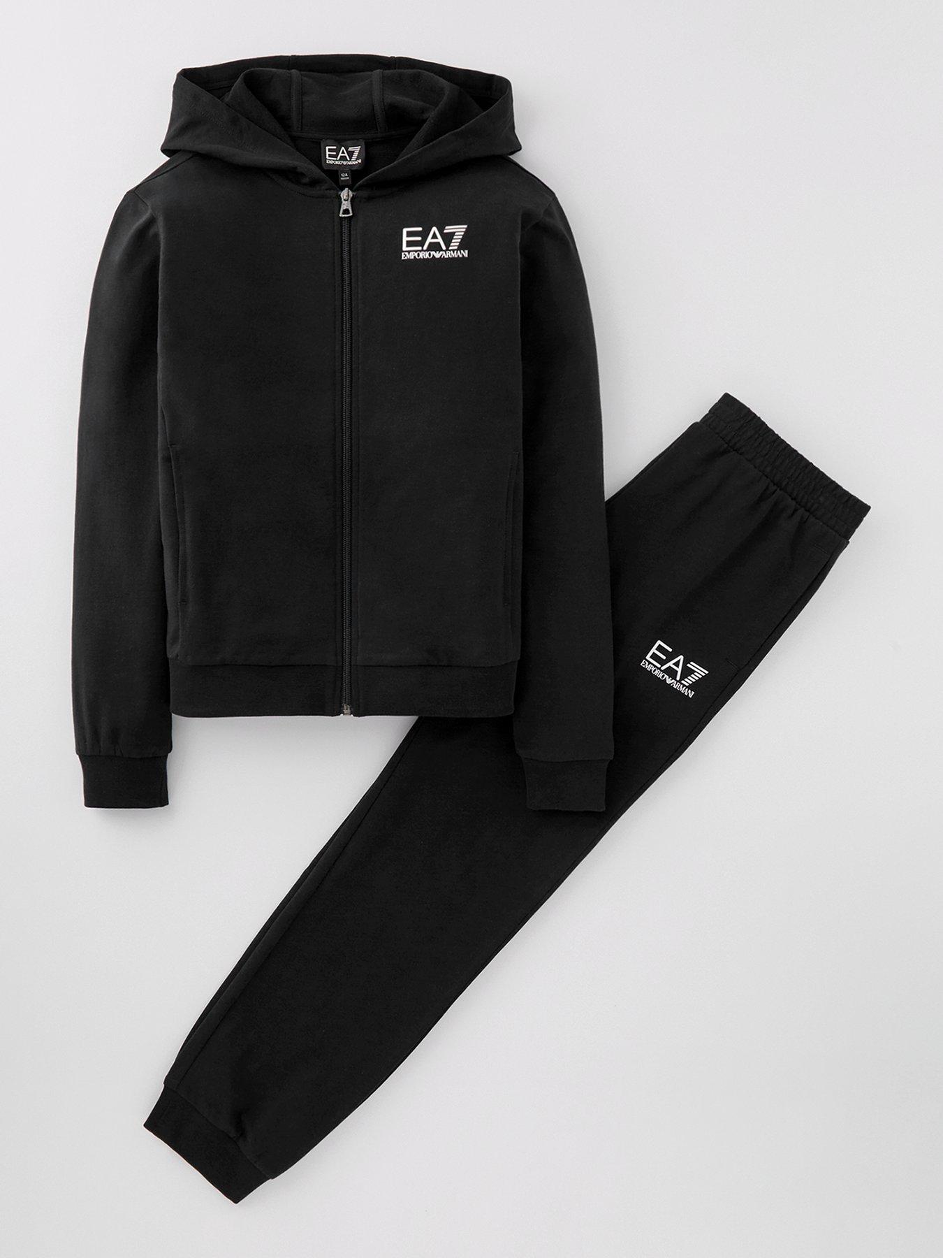 EA7 Emporio Armani Boys Core Id Hoodie Tracksuit Black