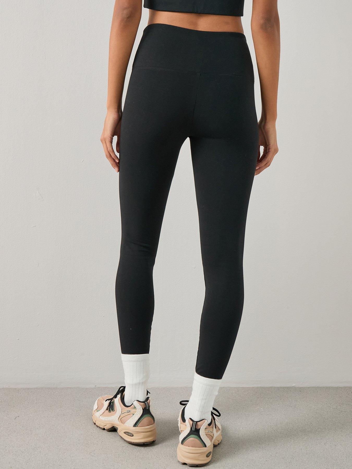 Image 3 of 7 of The Very Collection Womens 2 Pack Stretch Cotton Full Length Leggings - Black