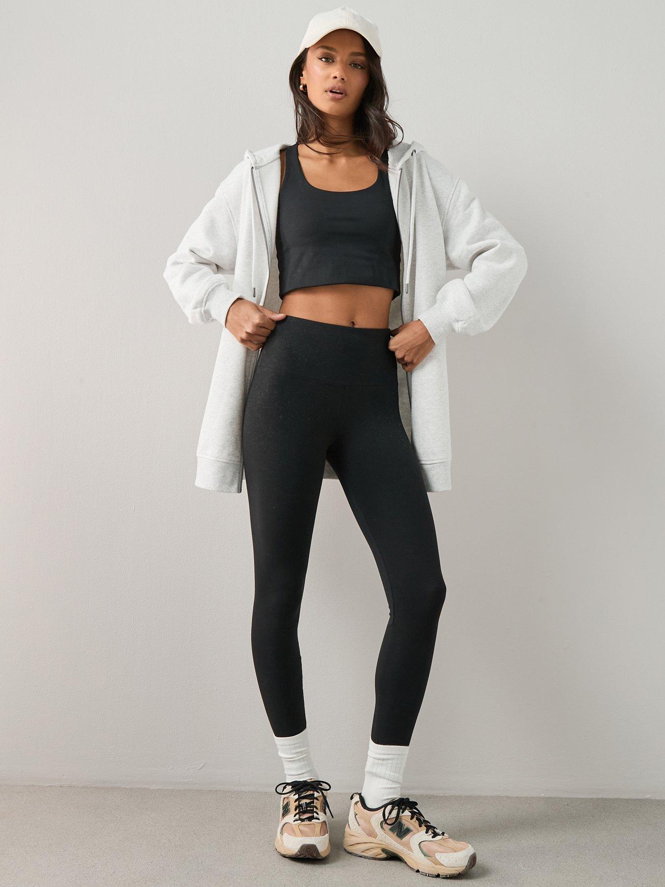 Image 4 of 7 of The Very Collection Womens 2 Pack Stretch Cotton Full Length Leggings - Black