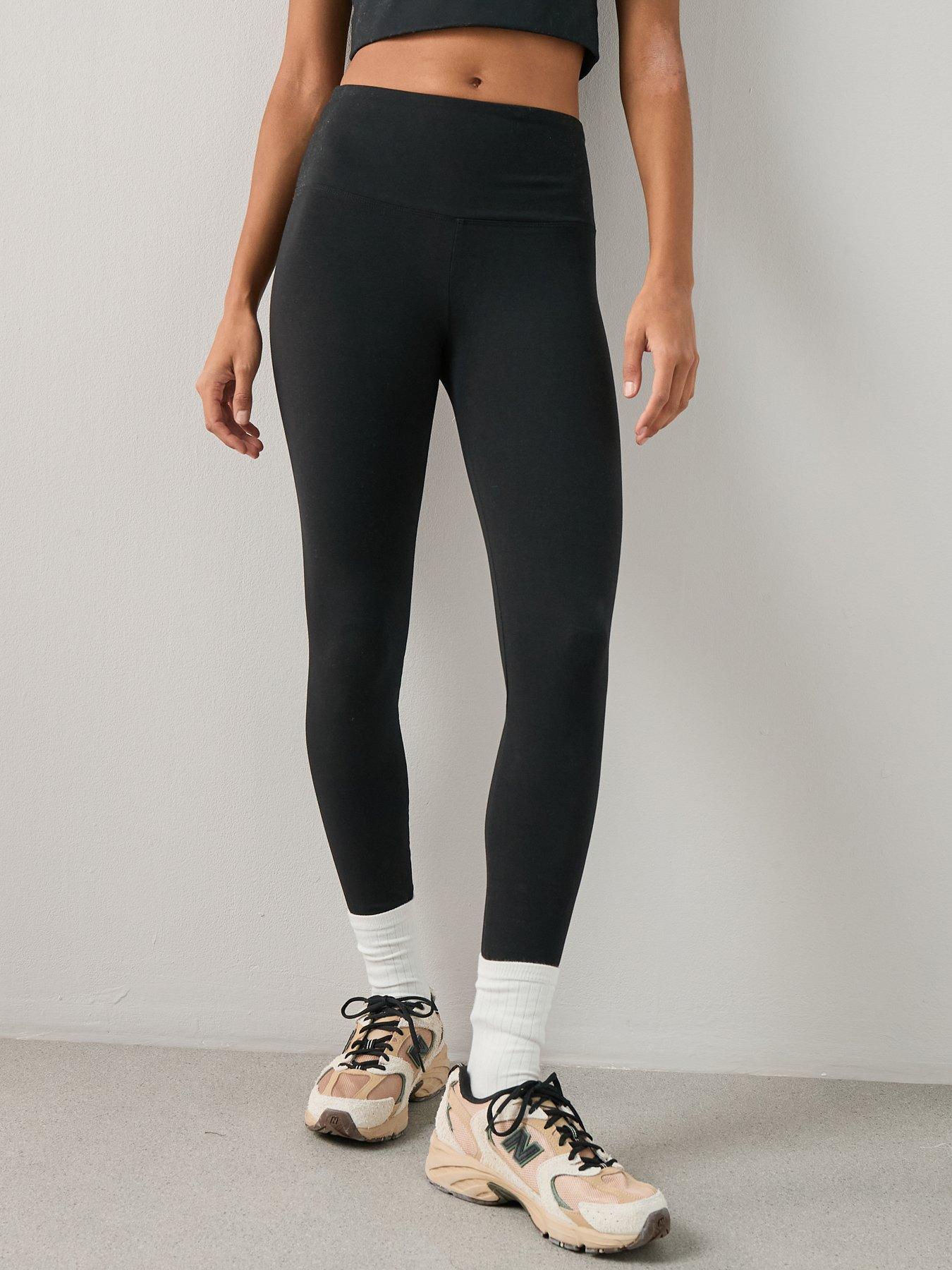 Image 5 of 7 of The Very Collection Womens 2 Pack Stretch Cotton Full Length Leggings - Black