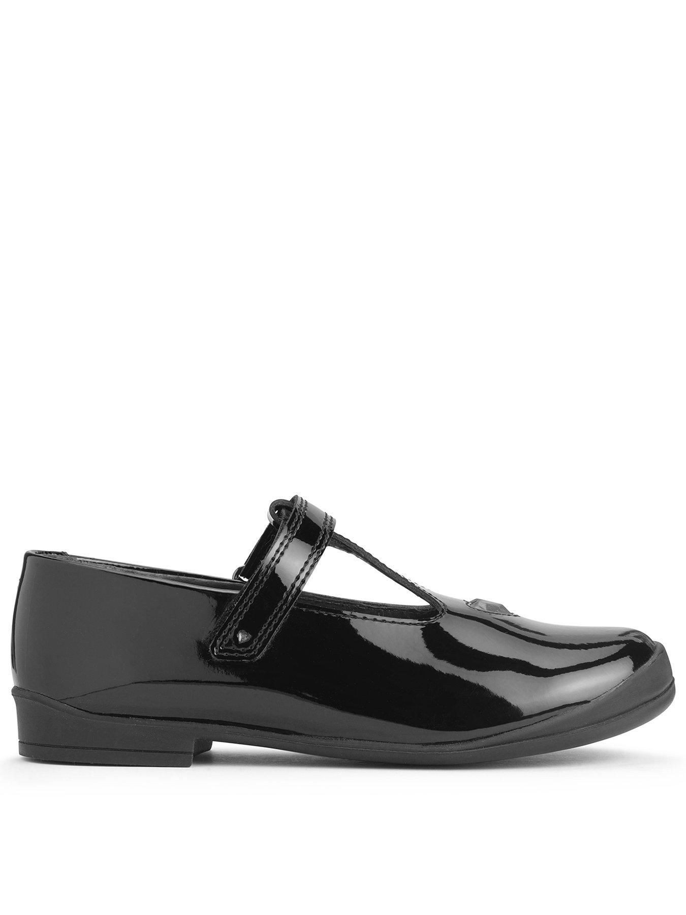 undefined Spellbound Girls Black Patent Leather T Bar School Shoes