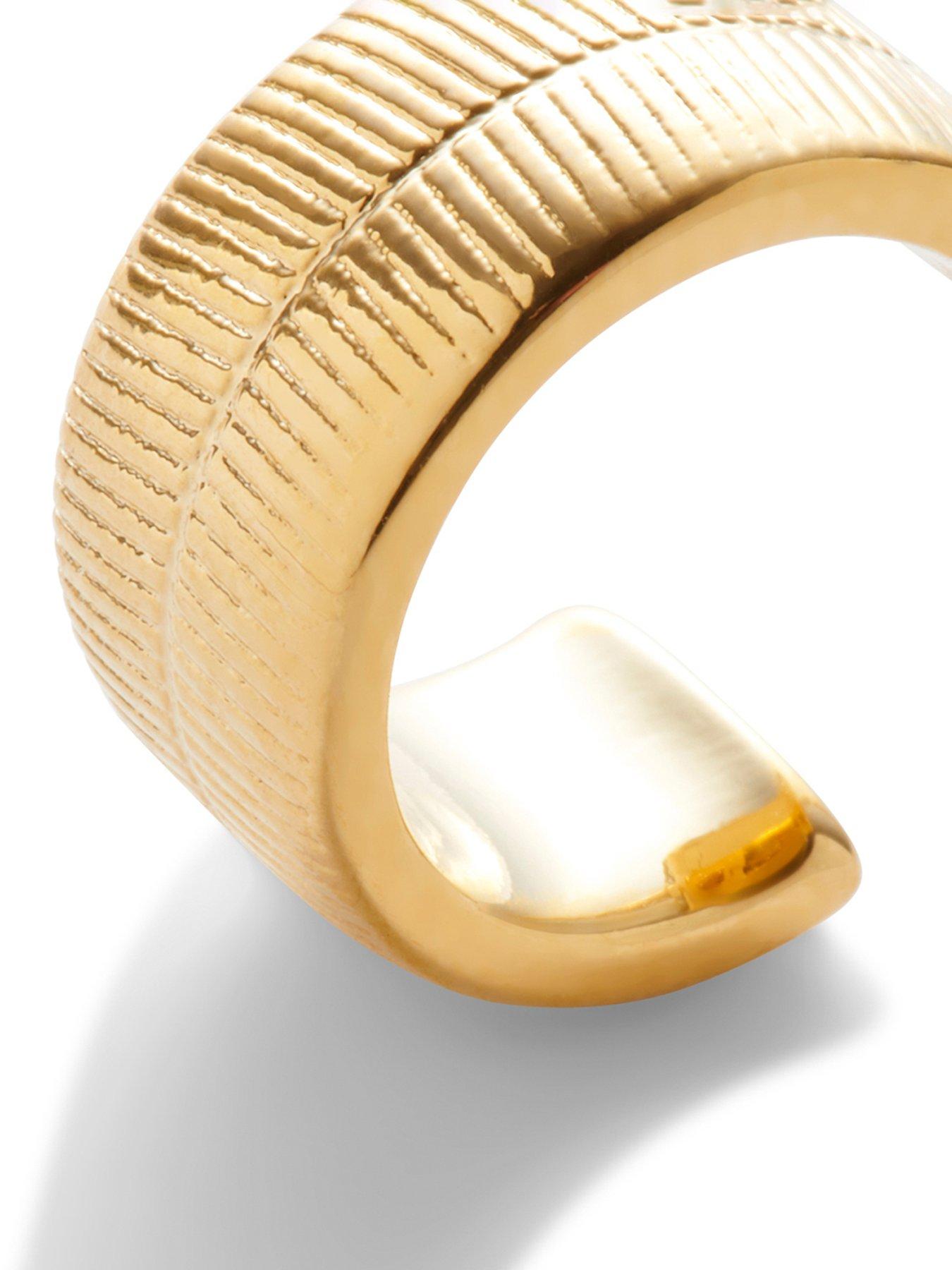  image of katie-loxton-ciana-waterproof-gold-snake-huggie-hoop-earrings