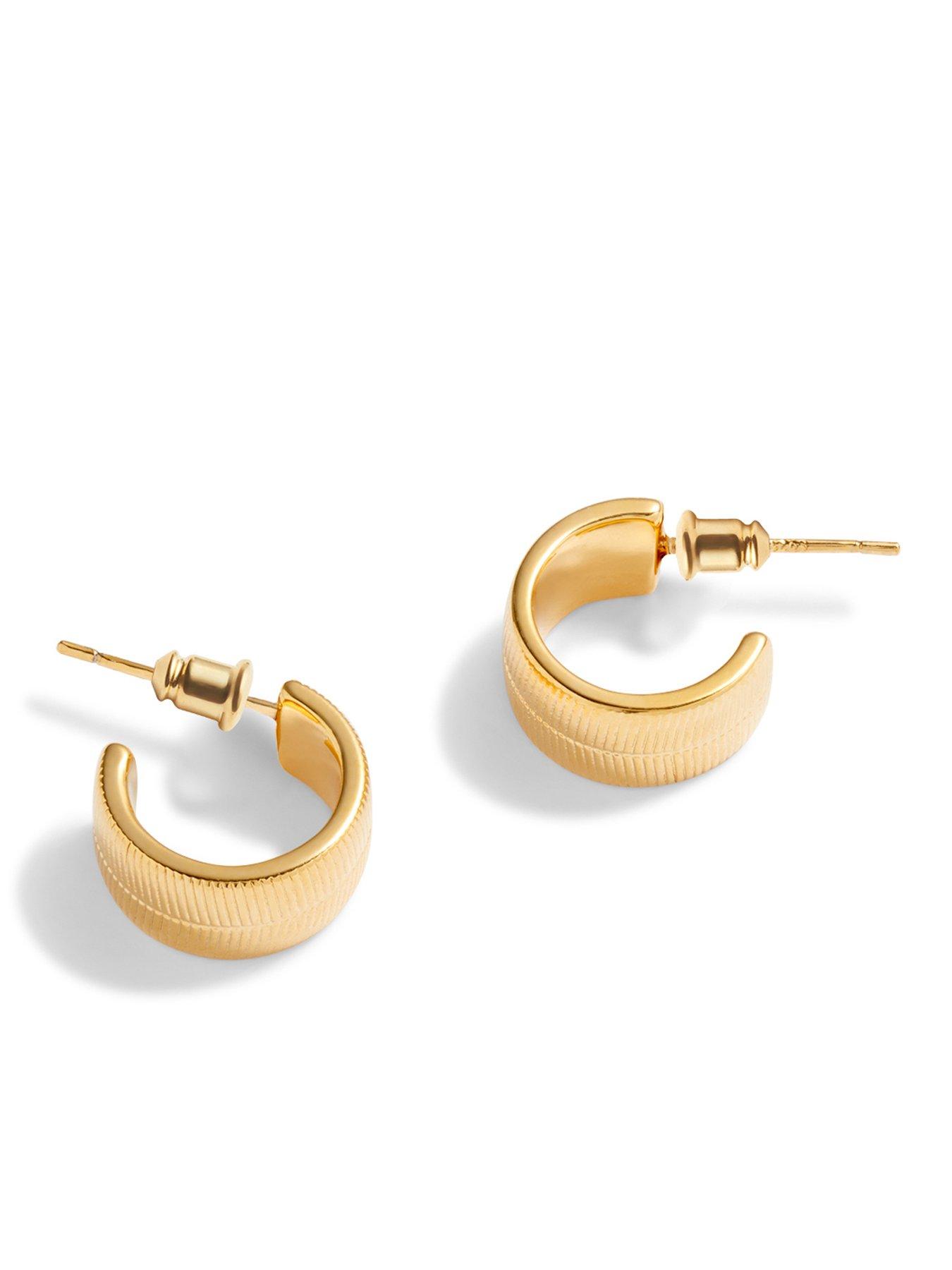  image of katie-loxton-ciana-waterproof-gold-snake-huggie-hoop-earrings