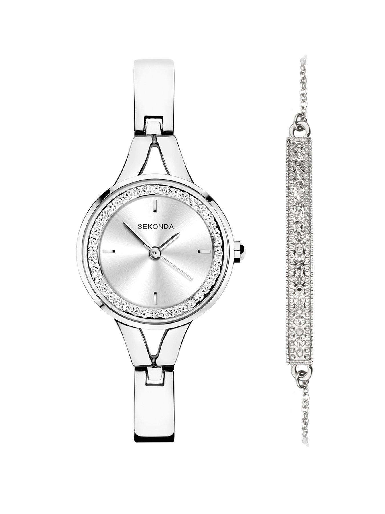 sekonda-gift-set-womens-24mm-analogue-watch-with-stone-set-silver-dial-silver-alloy-semi-bangle-bracelet-and-matching-stone-set-bracelet