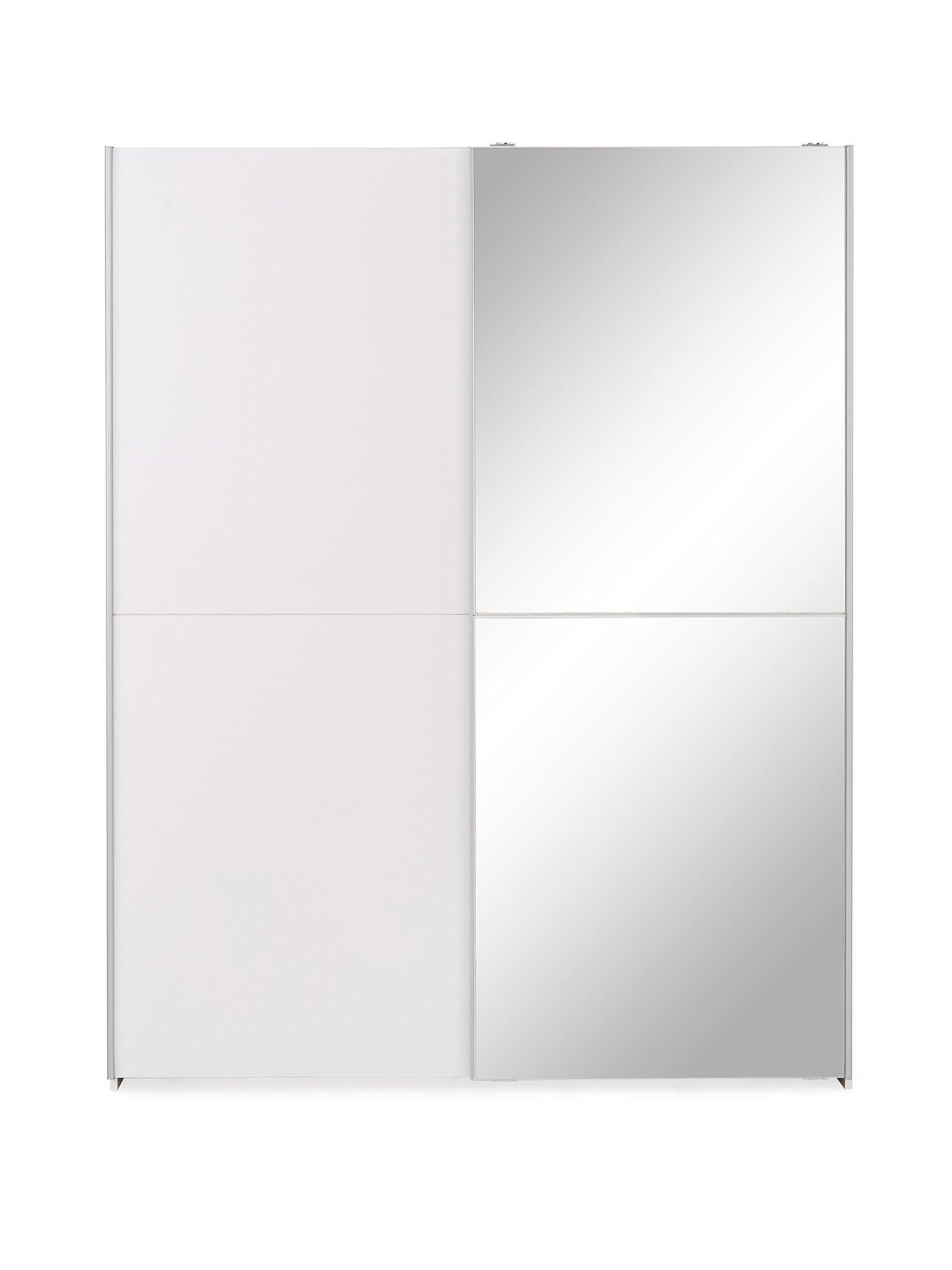  image of very-home-nico-150-cmnbsp2-door-sliding-mirrored-wardrobe-white