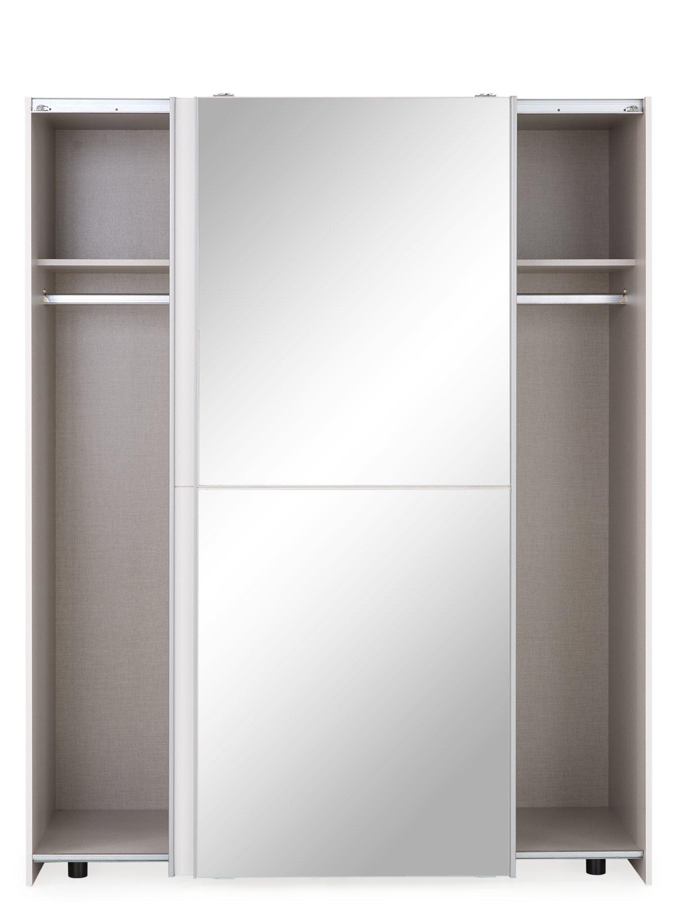  image of very-home-nico-150-cmnbsp2-door-sliding-mirrored-wardrobe-white