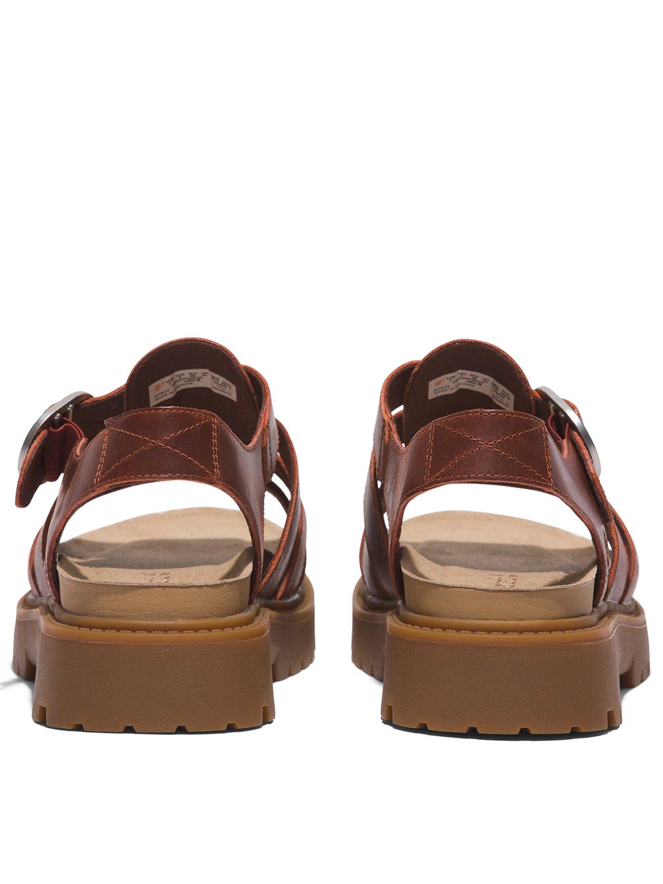  image of timberland-clairemont-way-fisherman-sandal-dark-red-full-grain