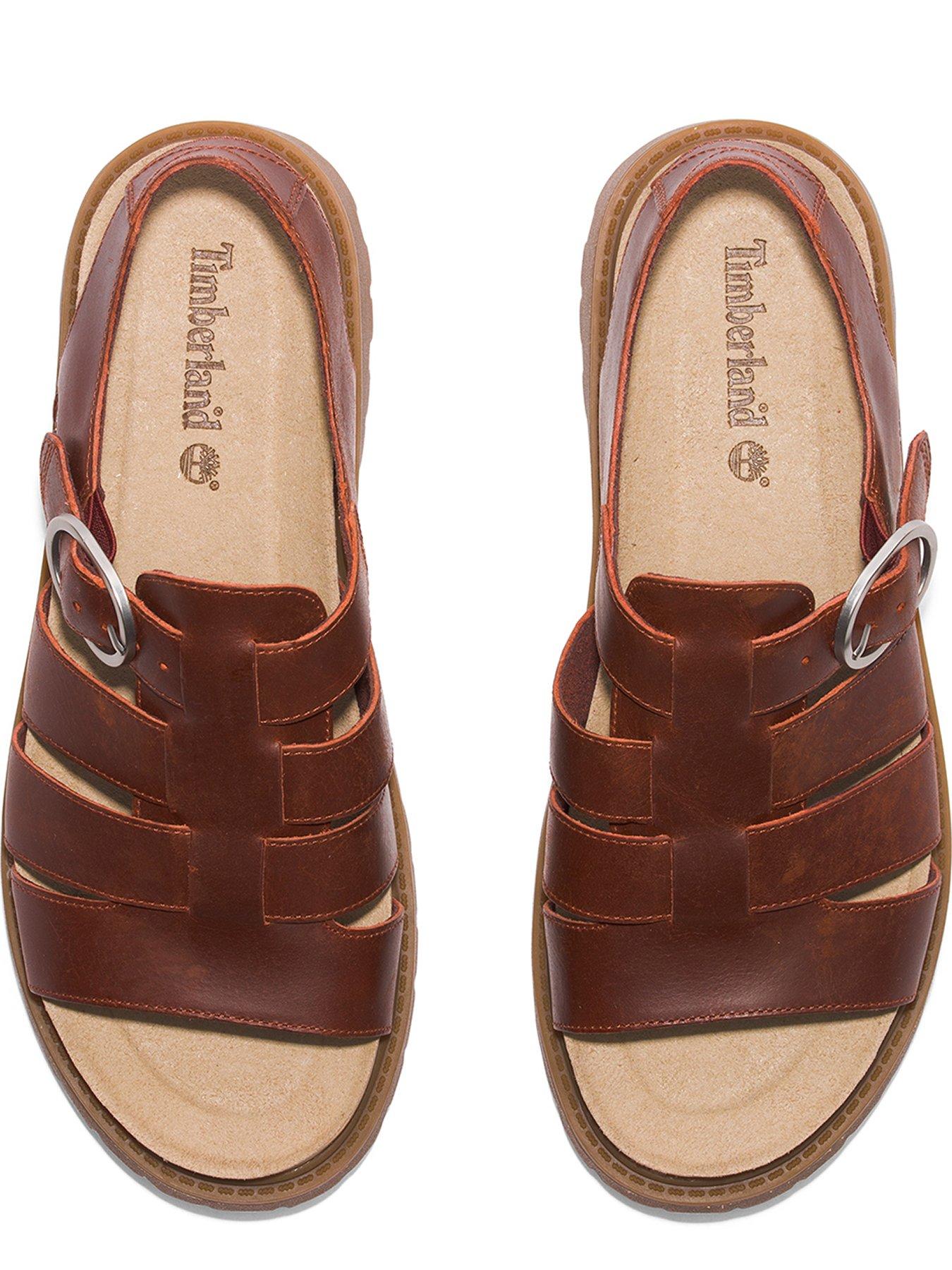  image of timberland-clairemont-way-fisherman-sandal-dark-red-full-grain