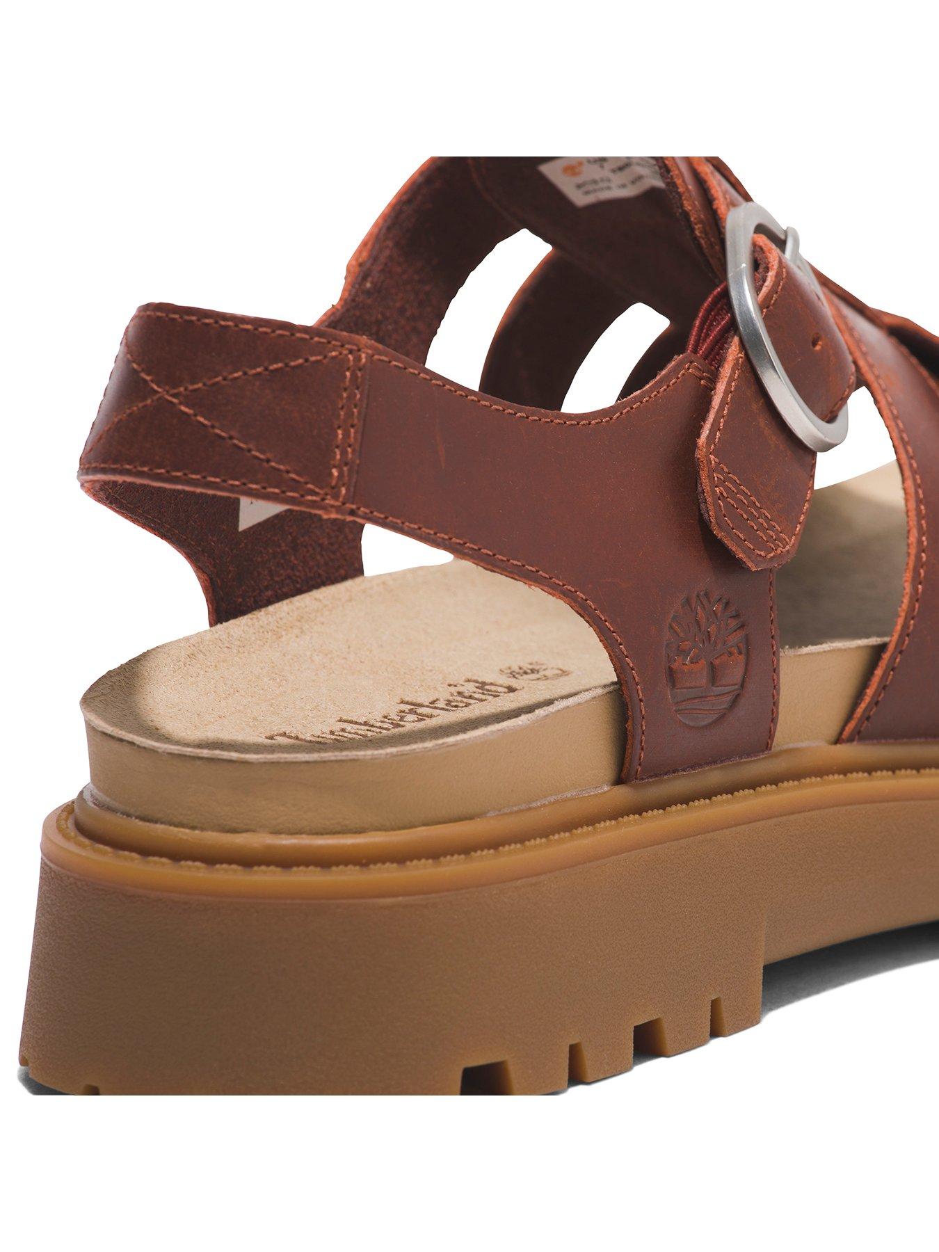  image of timberland-clairemont-way-fisherman-sandal-dark-red-full-grain