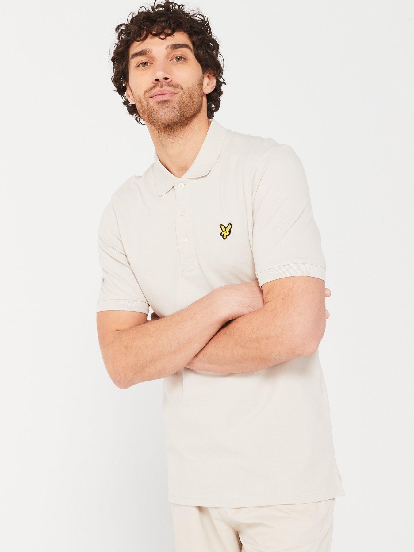  image of lyle-scott-plain-polo-shirt-beige