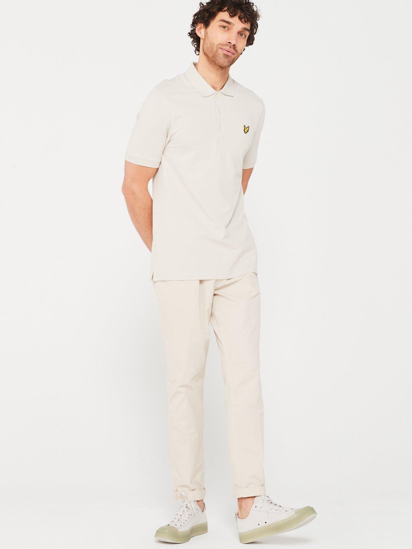  image of lyle-scott-plain-polo-shirt-beige
