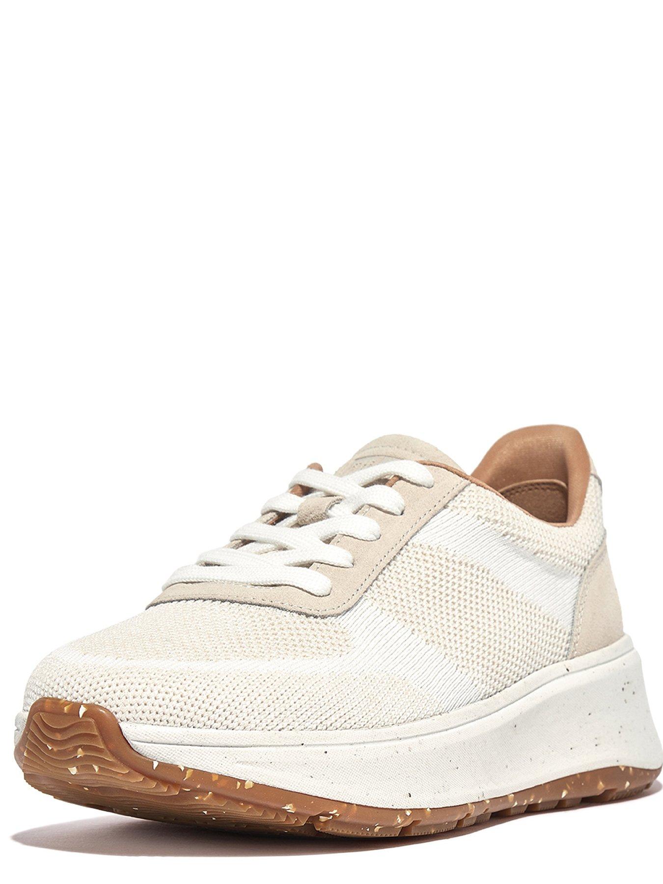 FitFlop F-mode E01 Knit Flatform Sneakers - Urban White | littlewoods.com