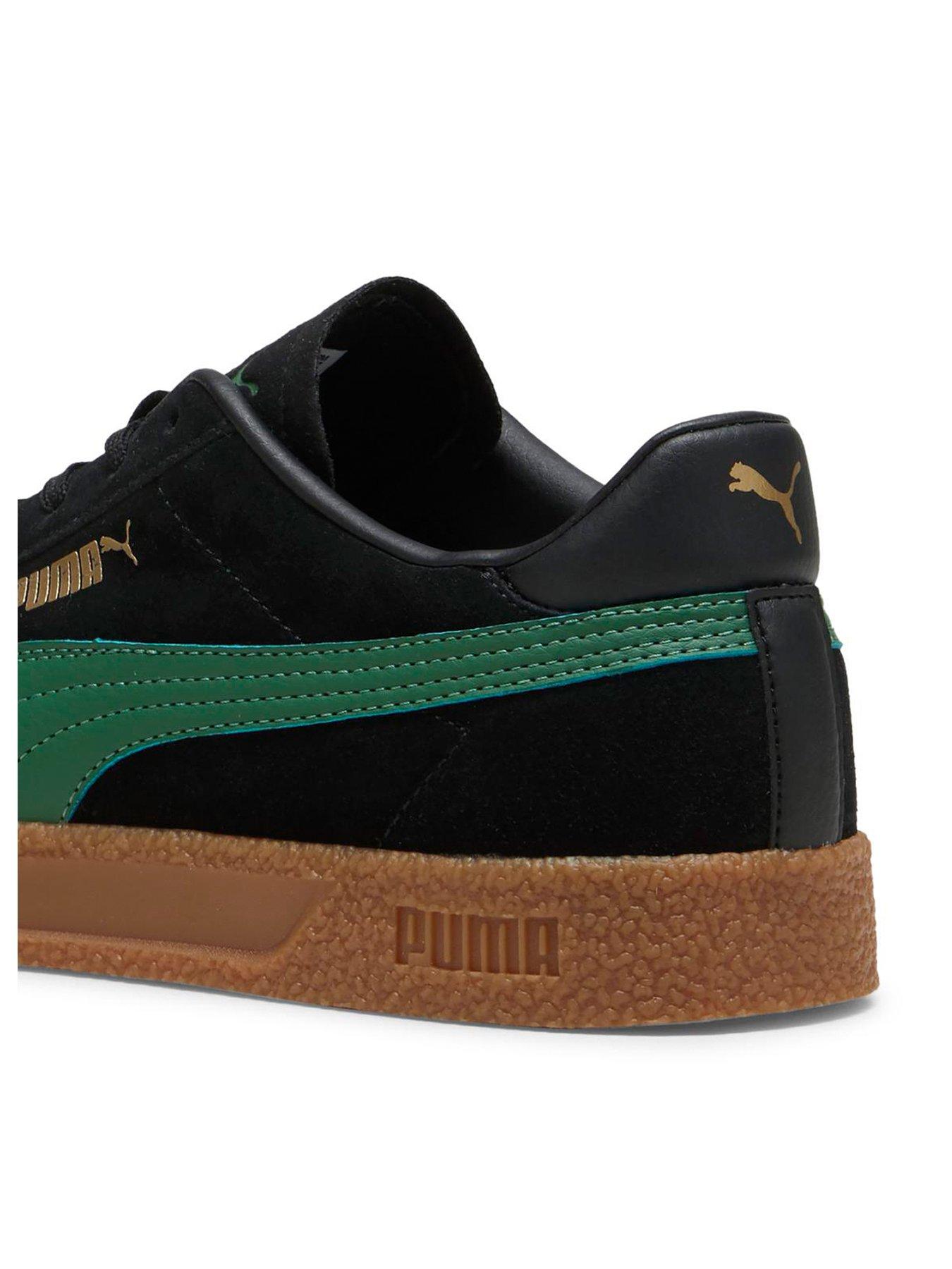 Puma Mens Club Trainers Black green littlewoods