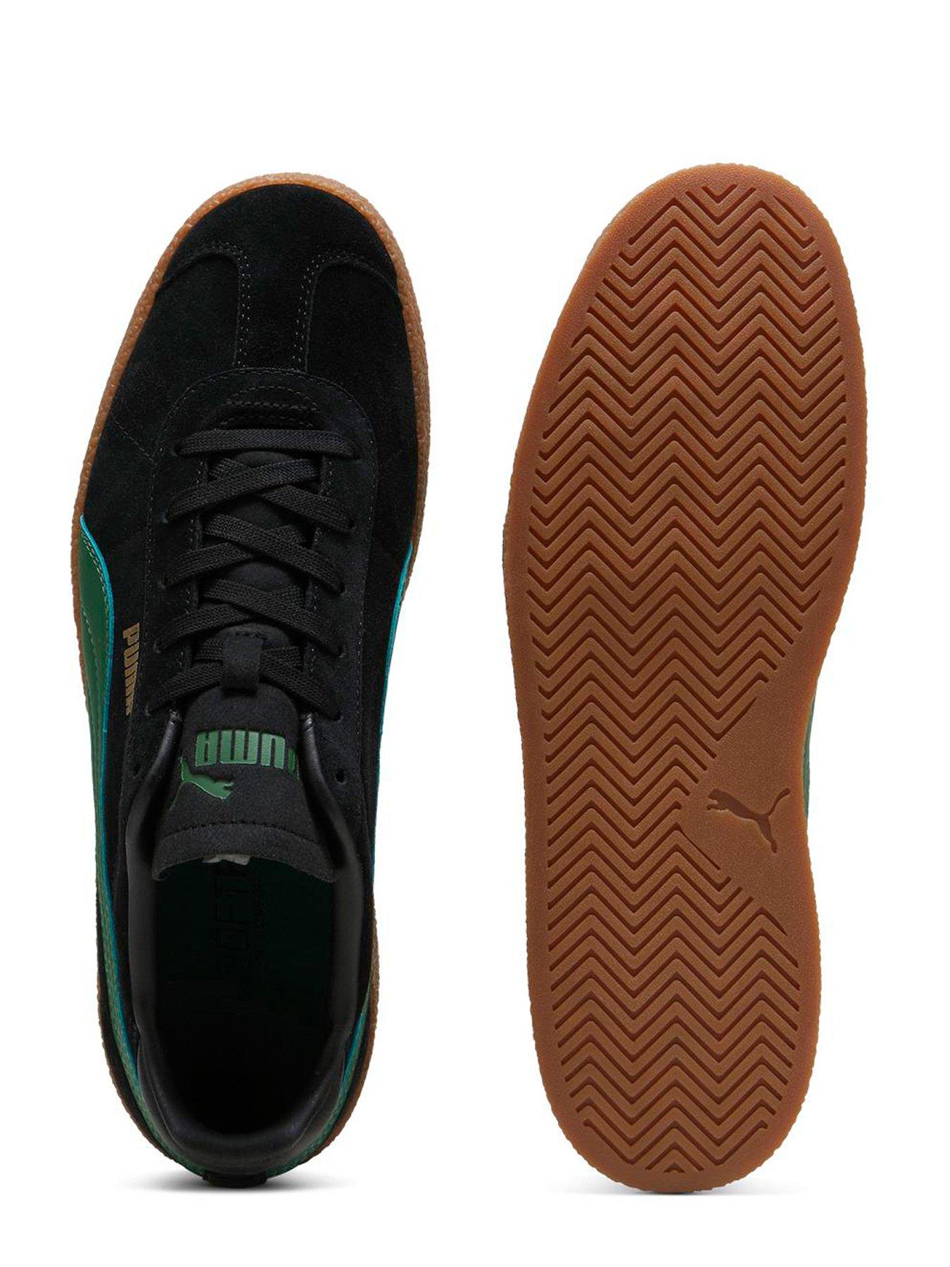 Puma Mens Club Trainers Black/green Littlewoods