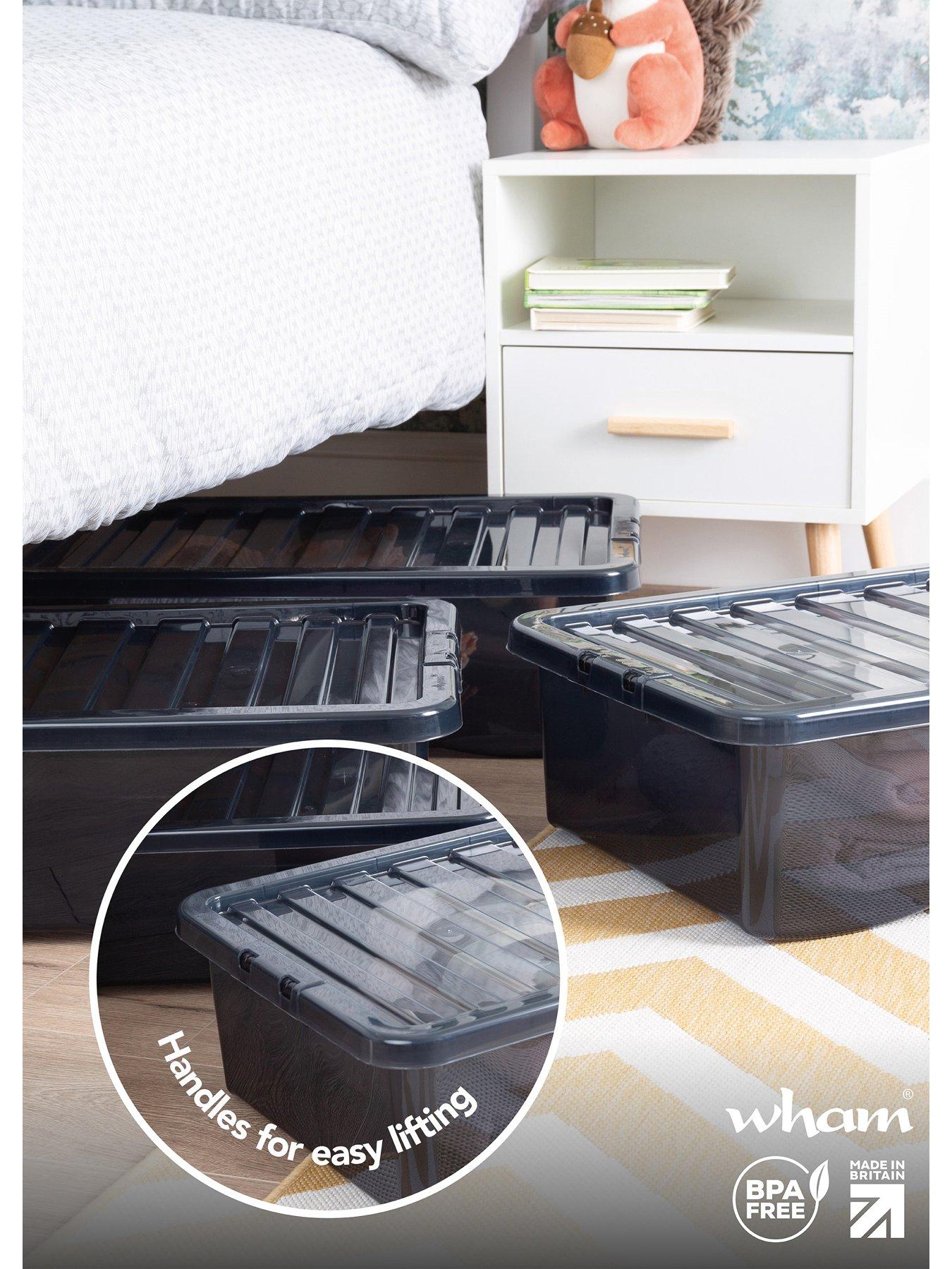  image of wham-set-of-3-black-plastic-underbed-storage-boxes-ndash-32-litres-each