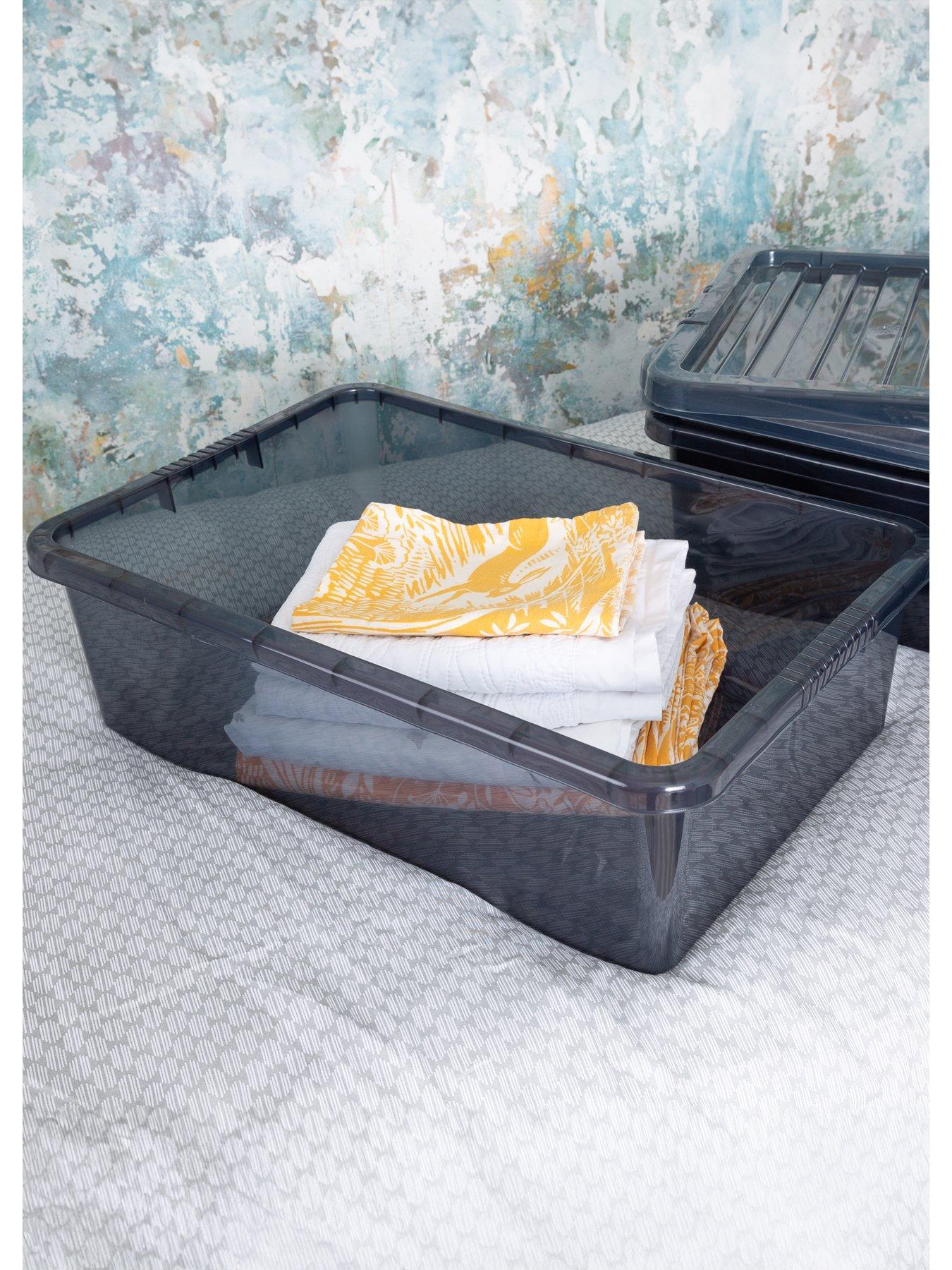  image of wham-set-of-3-black-plastic-underbed-storage-boxes-ndash-32-litres-each